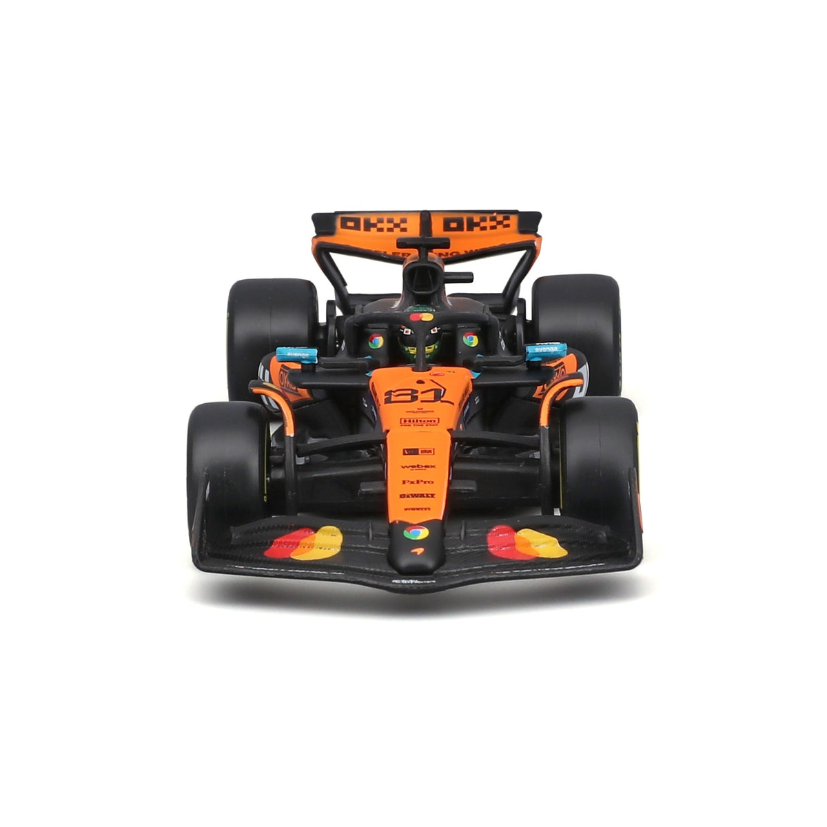 Bburago 1: 43 Formula (without helmet & plastic stand) - McLaren Team MCL39 (2025) 2 - Pk. (Vertical) Die-Cast Model Car