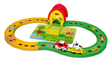 BB Junior Shake-It Runner Farm Tractor Playset (Toddler Size) - Interactive Figure-8 Track Toy with Detachable Trailer, Cow Figure, and Shape Sorter (Ages 2+)