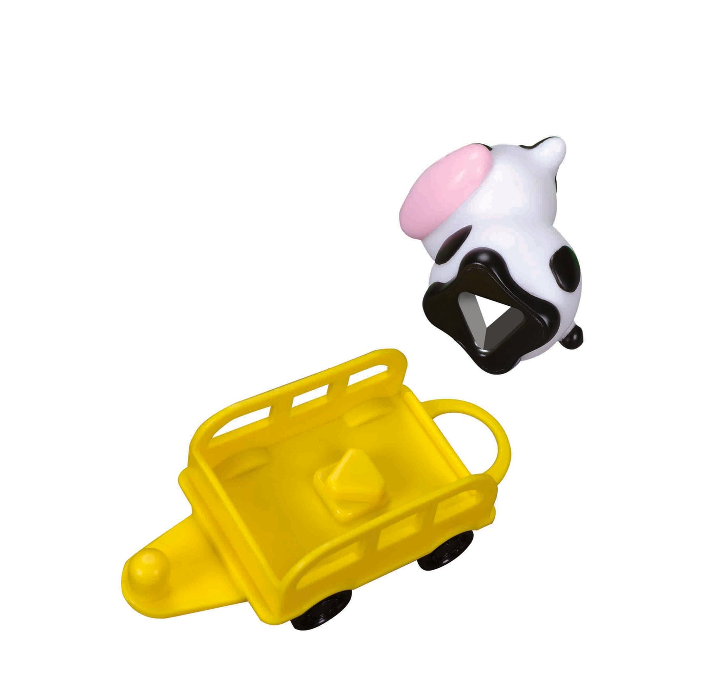 BB Junior Shake-It Runner Farm Tractor Playset (Toddler Size) - Interactive Figure-8 Track Toy with Detachable Trailer, Cow Figure, and Shape Sorter (Ages 2+)