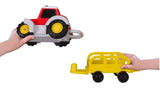 BB Junior Shake-It Runner Farm Tractor Playset (Toddler Size) - Interactive Figure-8 Track Toy with Detachable Trailer, Cow Figure, and Shape Sorter (Ages 2+)
