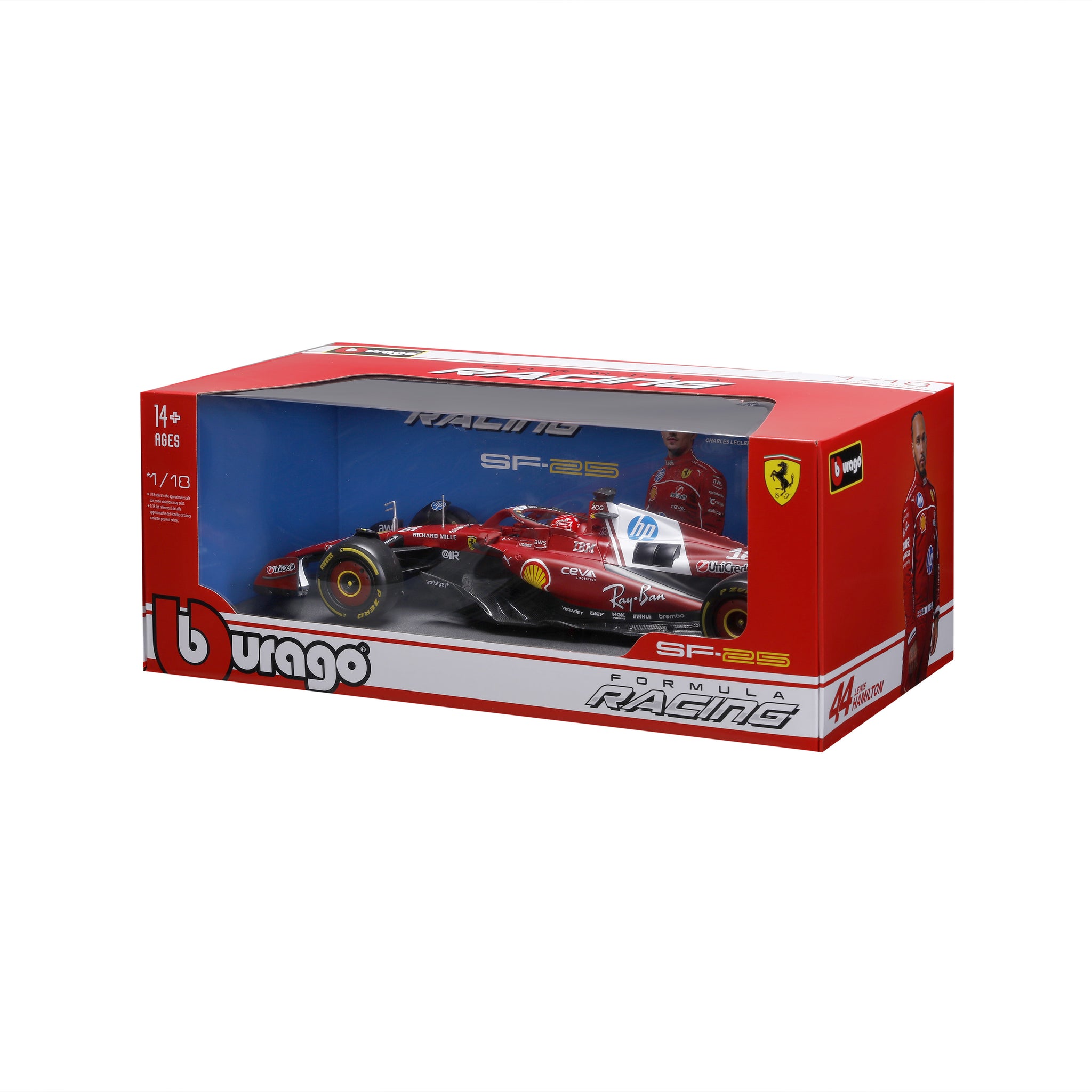 Bburago 1:18 Scale Ferrari SF-25 F1 2025 Charles Leclerc #16 Diecast Model Racing Car