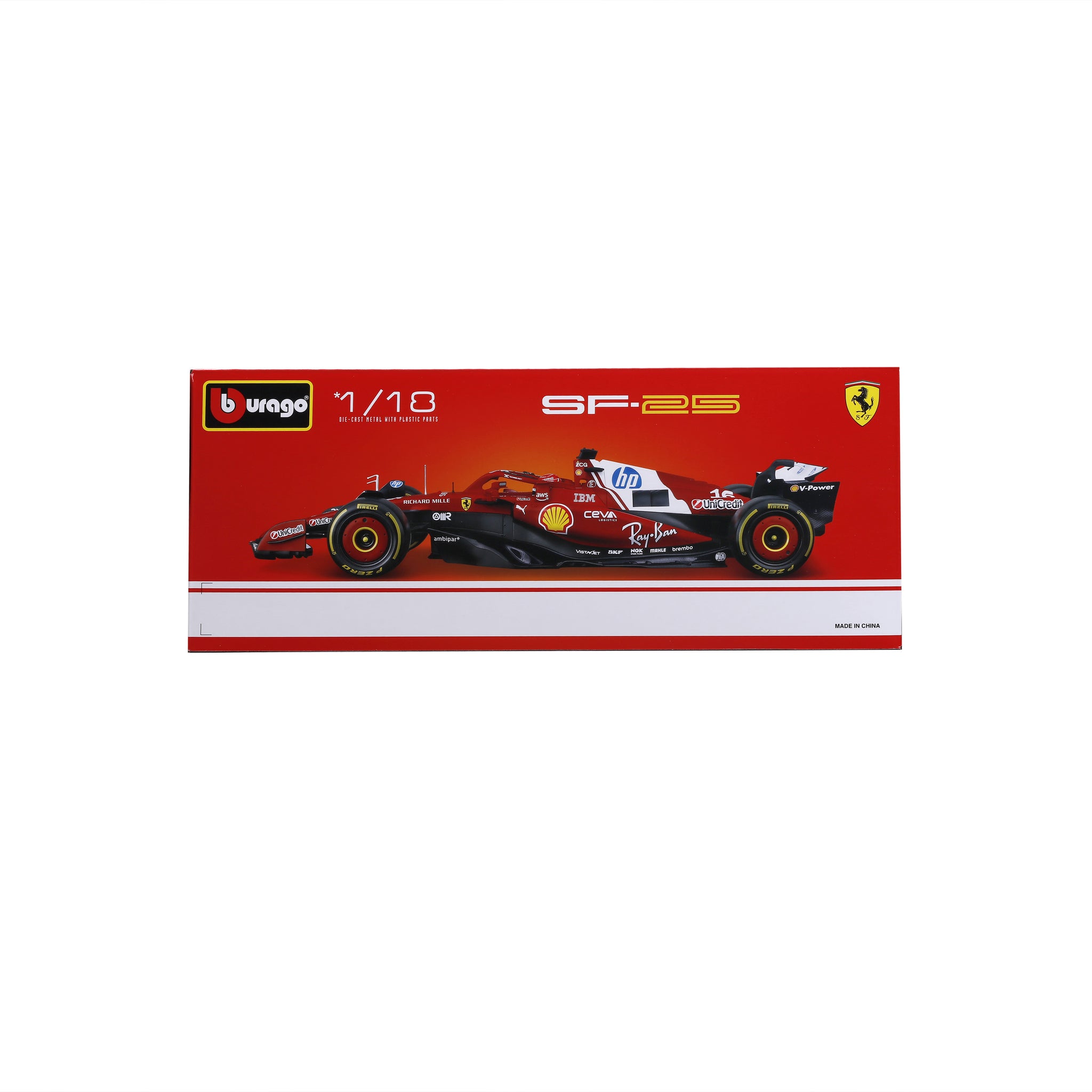 Bburago 1:18 Scale Ferrari SF-25 F1 2025 Charles Leclerc #16 Diecast Model Racing Car