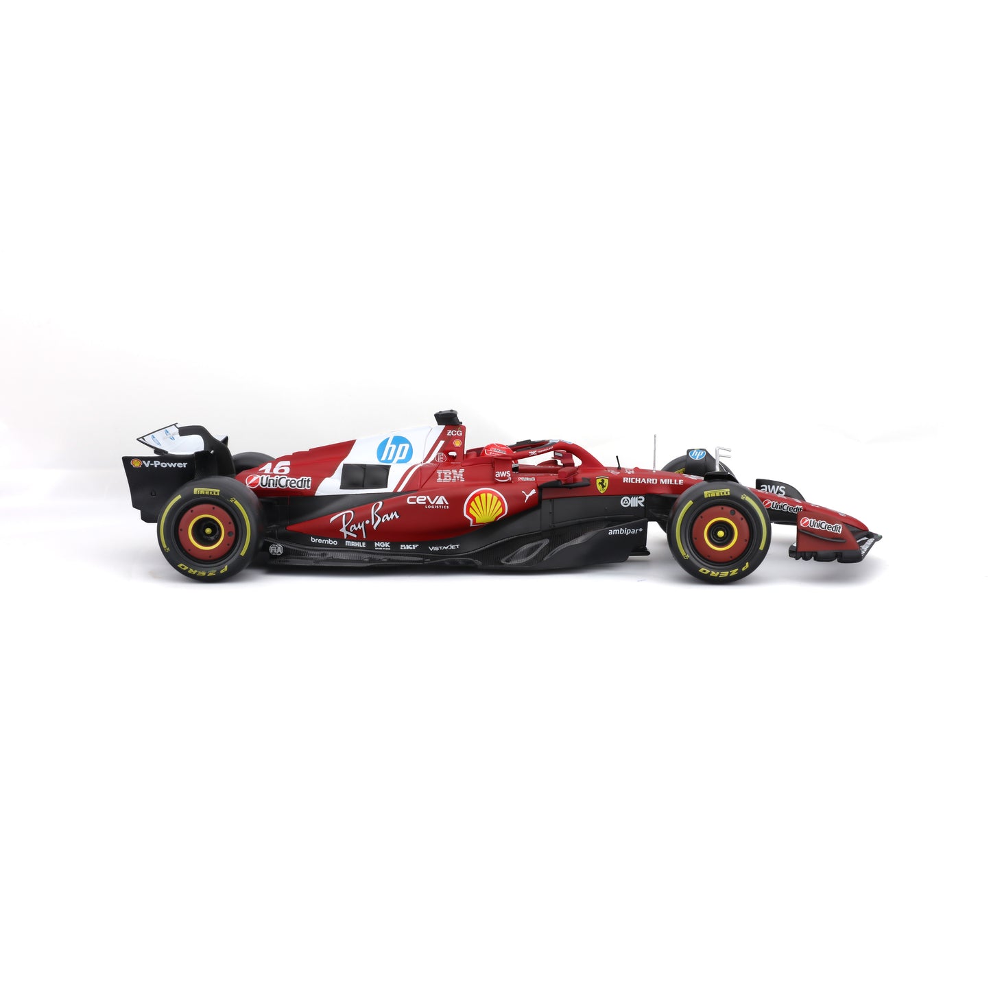 Bburago 1:18 Scale Diecast Model 2025 Ferrari SF-25 Formula 1 Car - Miami Livery #16 Charles Leclerc
