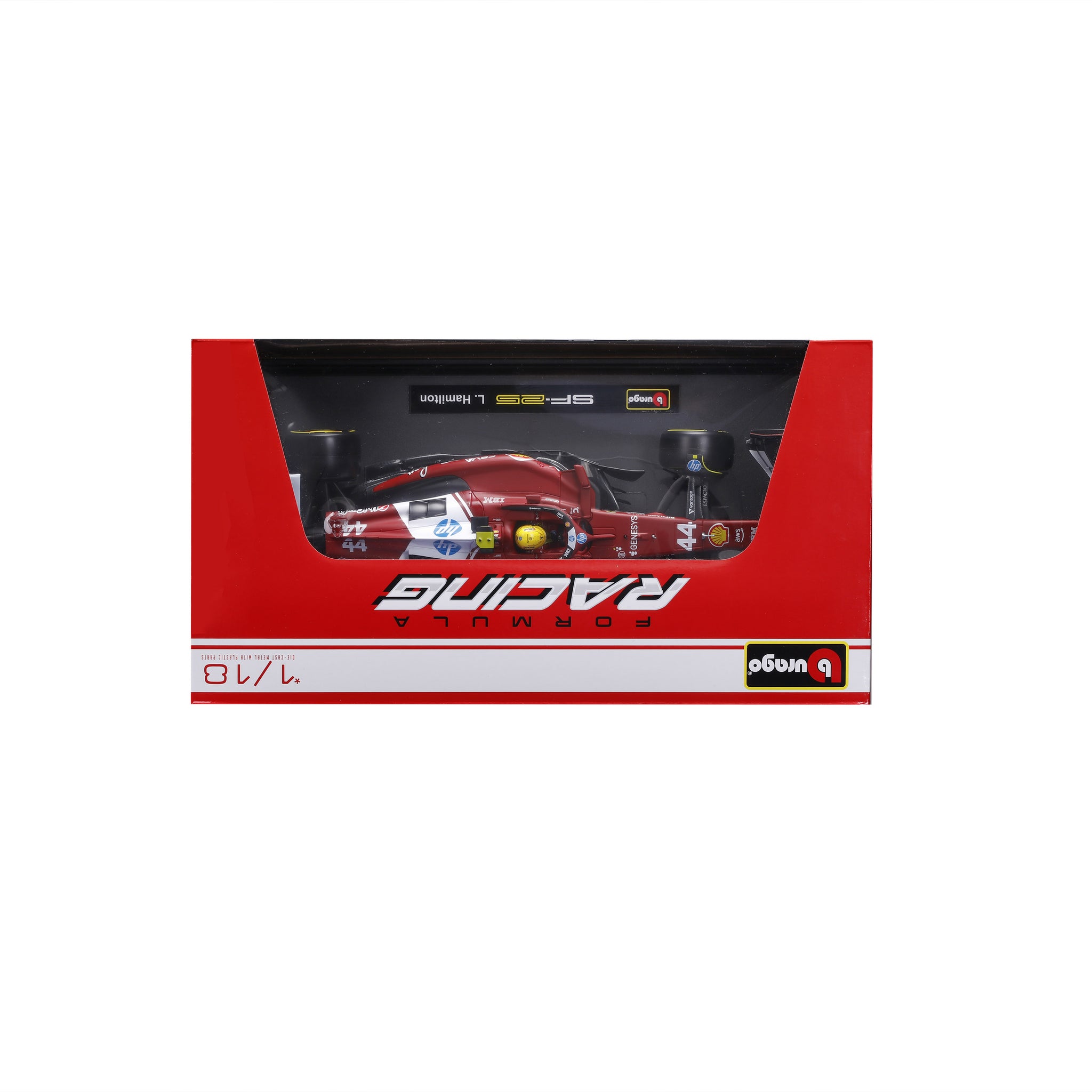 Bburago 1/18 Scale 2025 Ferrari SF-25 #44 Lewis Hamilton Formula 1 Diecast Model Car