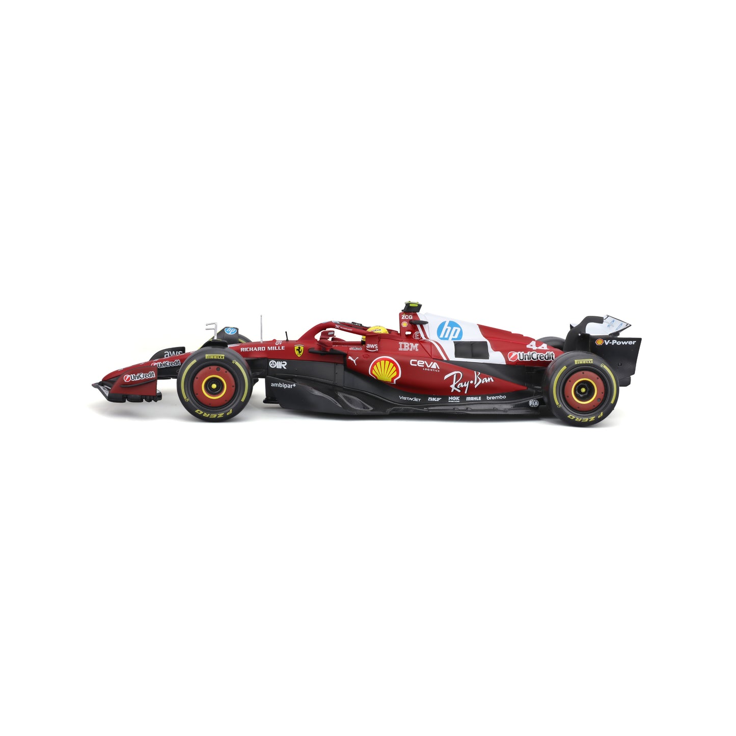 Bburago 1/18 Scale 2025 Ferrari SF-25 #44 Lewis Hamilton Formula 1 Diecast Model Car