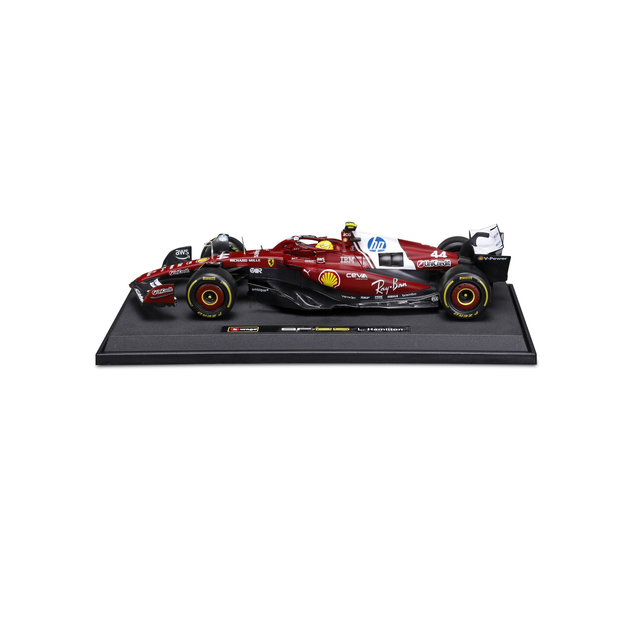 Bburago 1/18 Scale 2025 Ferrari SF-25 #44 Lewis Hamilton Formula 1 Diecast Model Car