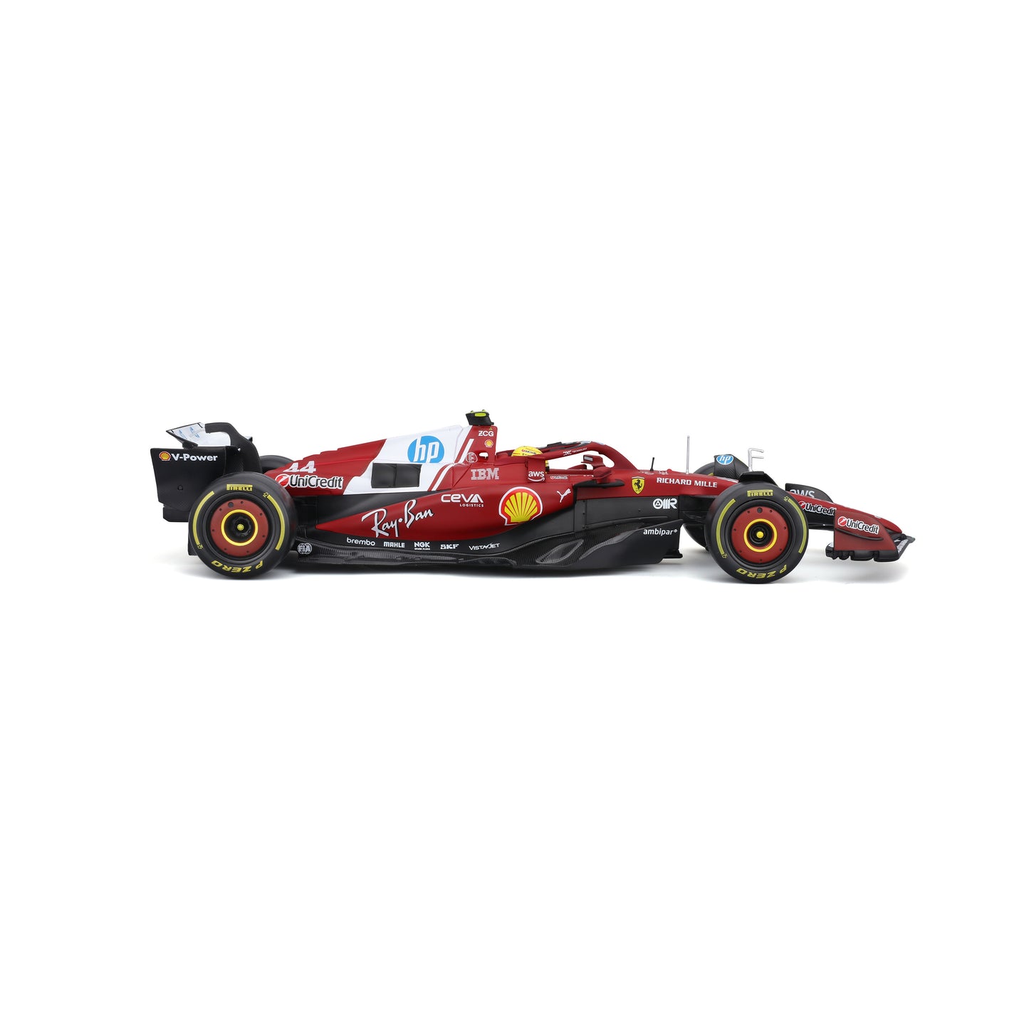 Bburago 1/18 Scale 2025 Ferrari SF-25 #44 Lewis Hamilton Formula 1 Diecast Model Car