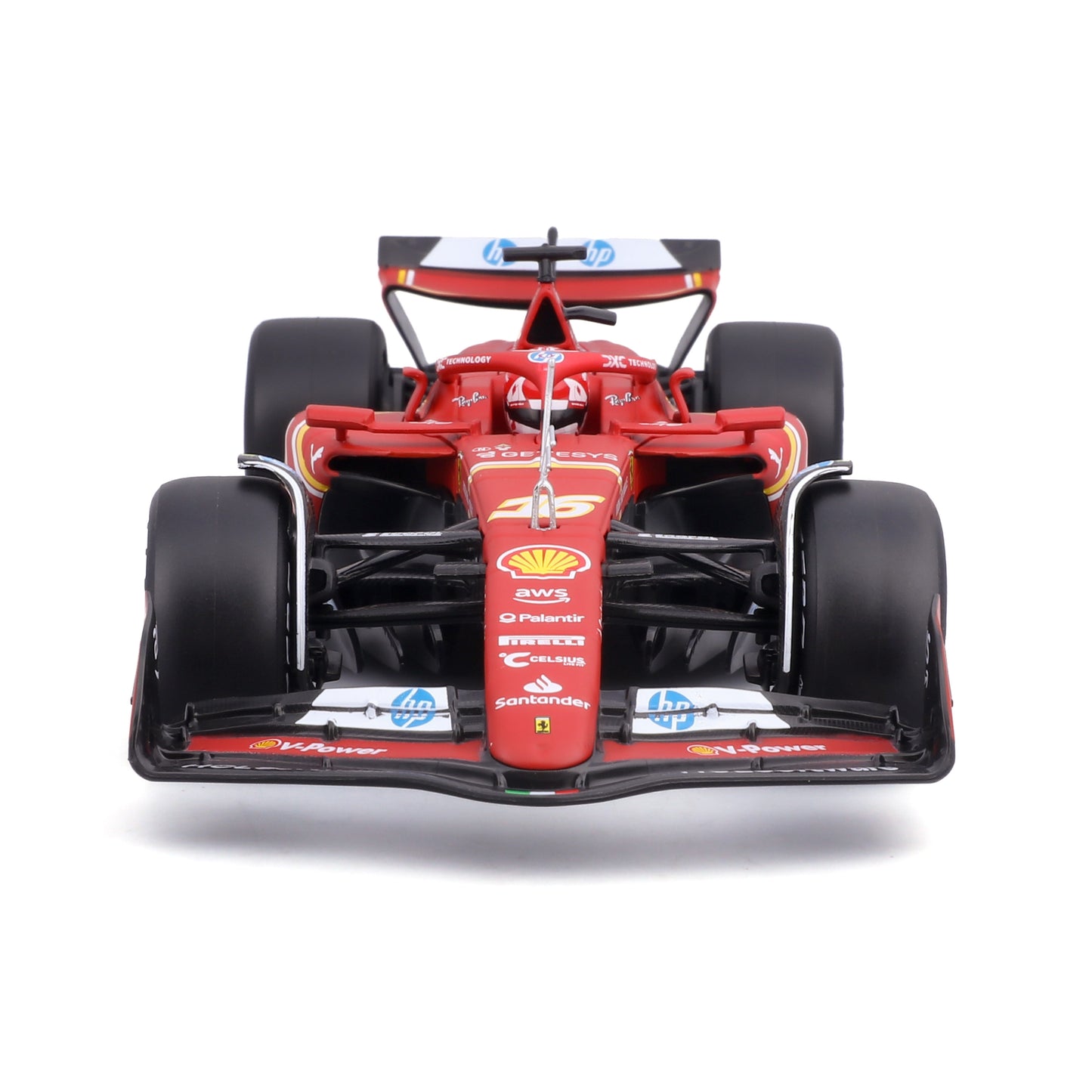 Bburago 1/24 Scale 2024 Ferrari SF-24 #16 Charles Leclerc F1 Diecast Model Car with Display Case