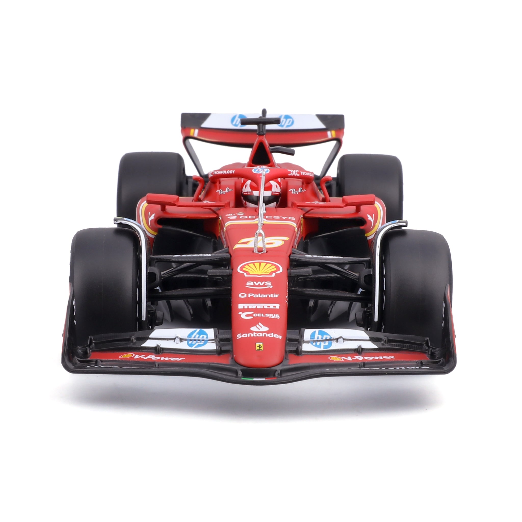 Bburago 1/24 Scale 2024 Ferrari SF-24 #16 Charles Leclerc F1 Diecast Model Car with Display Case
