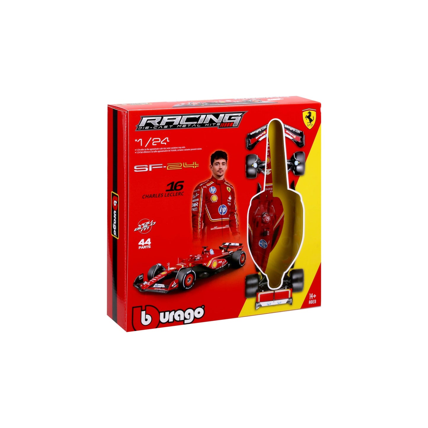 1:24 Ferrari SF-24 2024 Charles Leclerc #16 F1 Model Kit with Display Base and Acrylic Case (18-26856)