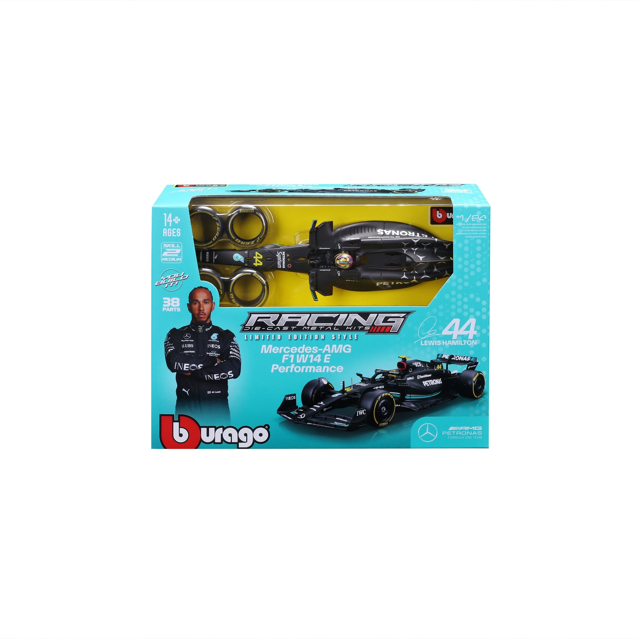 Bburago 1:24 Scale Mercedes-AMG F1 W14 E Performance Lewis Hamilton Diecast Metal Model Kit