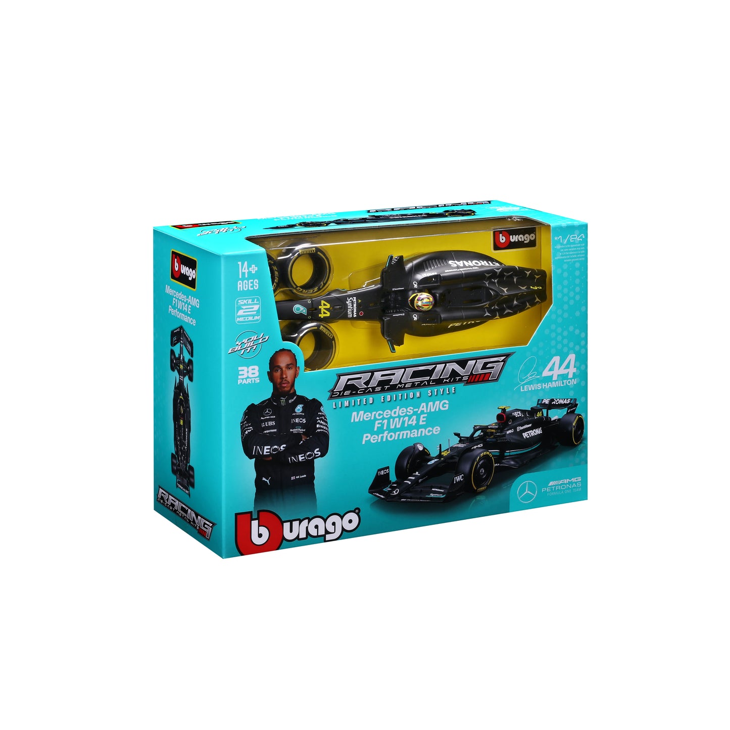 Bburago 1:24 Scale Mercedes-AMG F1 W14 E Performance Lewis Hamilton Diecast Metal Model Kit