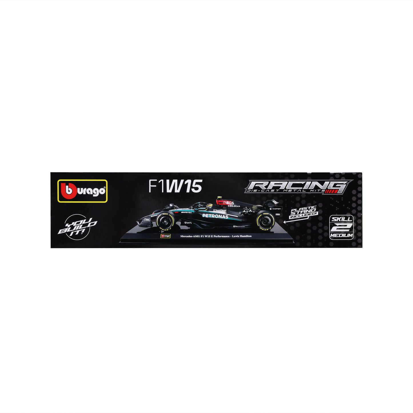 Bburago 1/24 Scale Diecast Assembly Kit - 2024 Mercedes-AMG F1 W15 E Performance #44 Lewis Hamilton