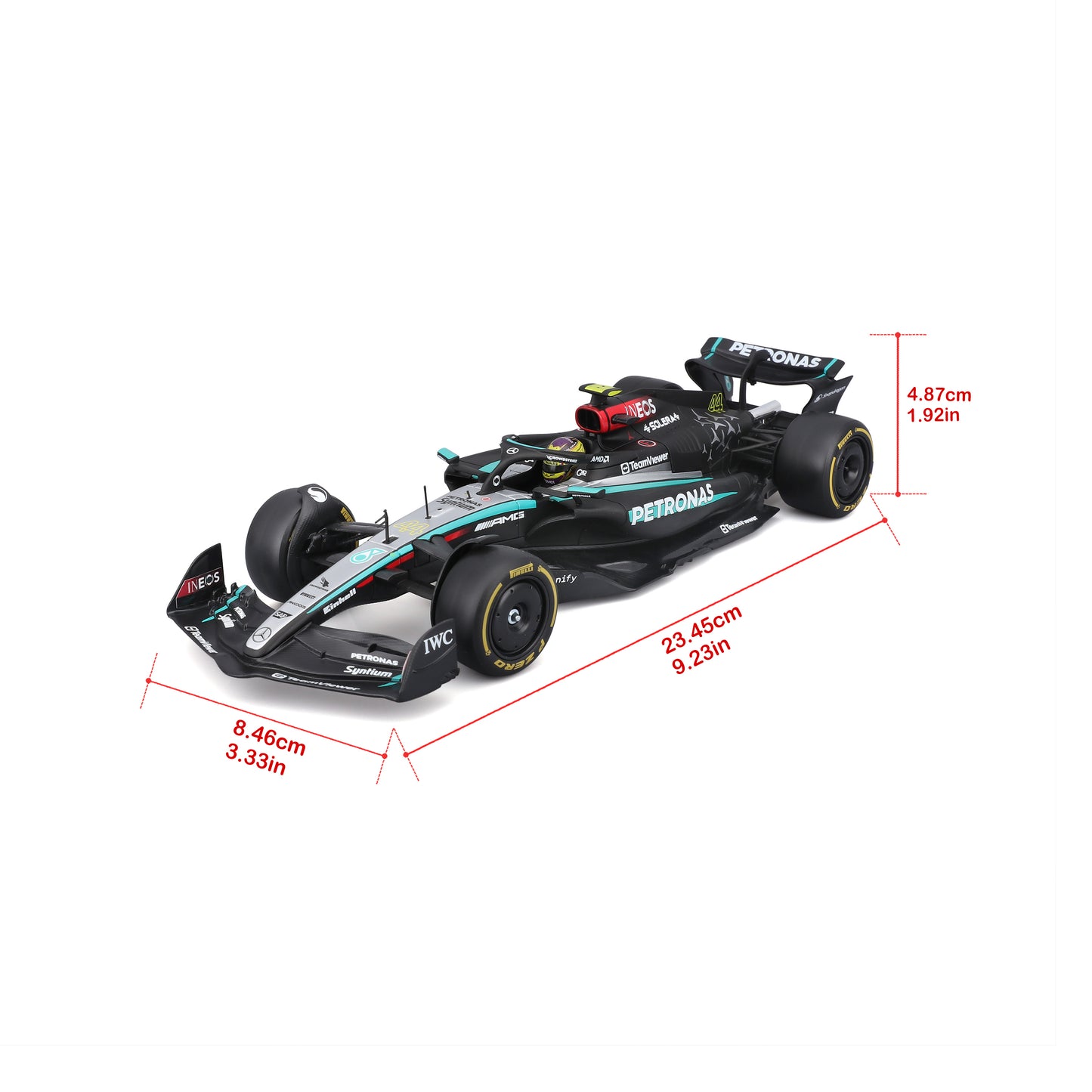 Bburago 1/24 Scale Diecast Assembly Kit - 2024 Mercedes-AMG F1 W15 E Performance #44 Lewis Hamilton