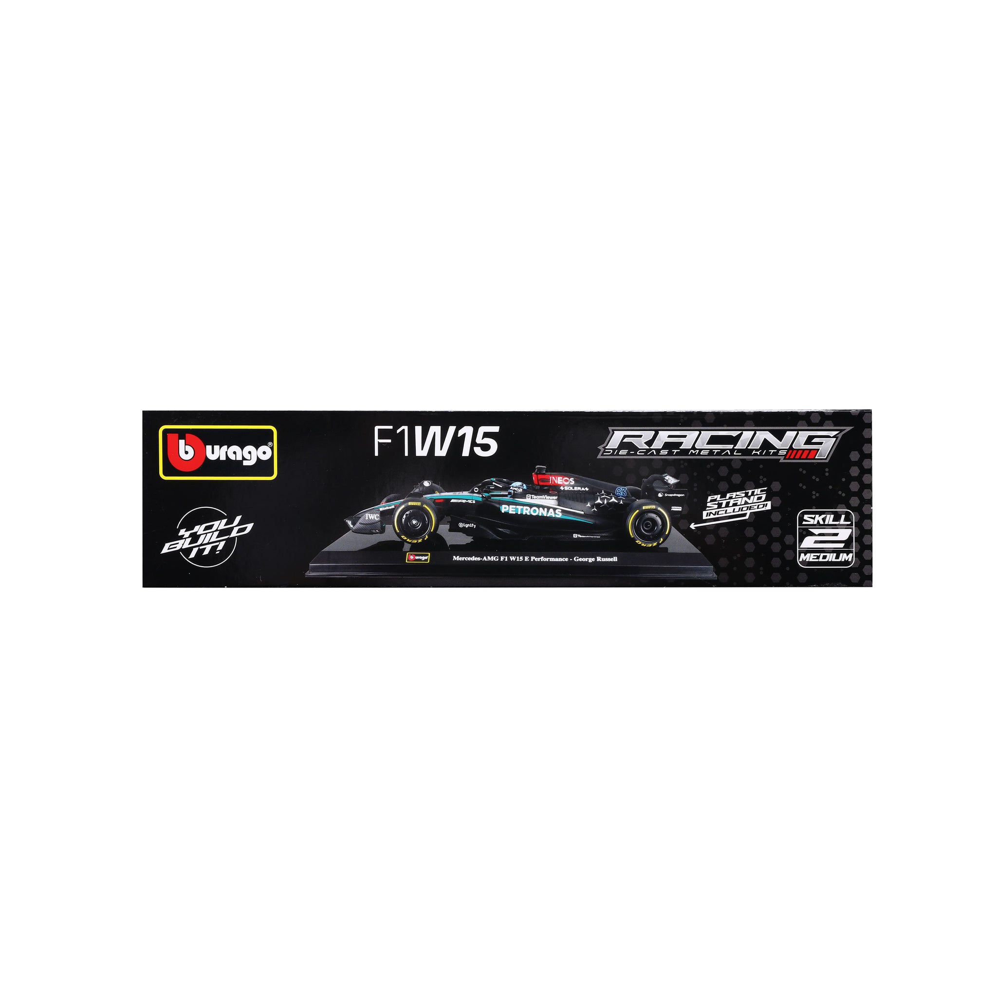 Bburago 1:24 Scale Diecast Model Kit 2024 Mercedes-AMG F1 W15 E Performance - #63 George Russell