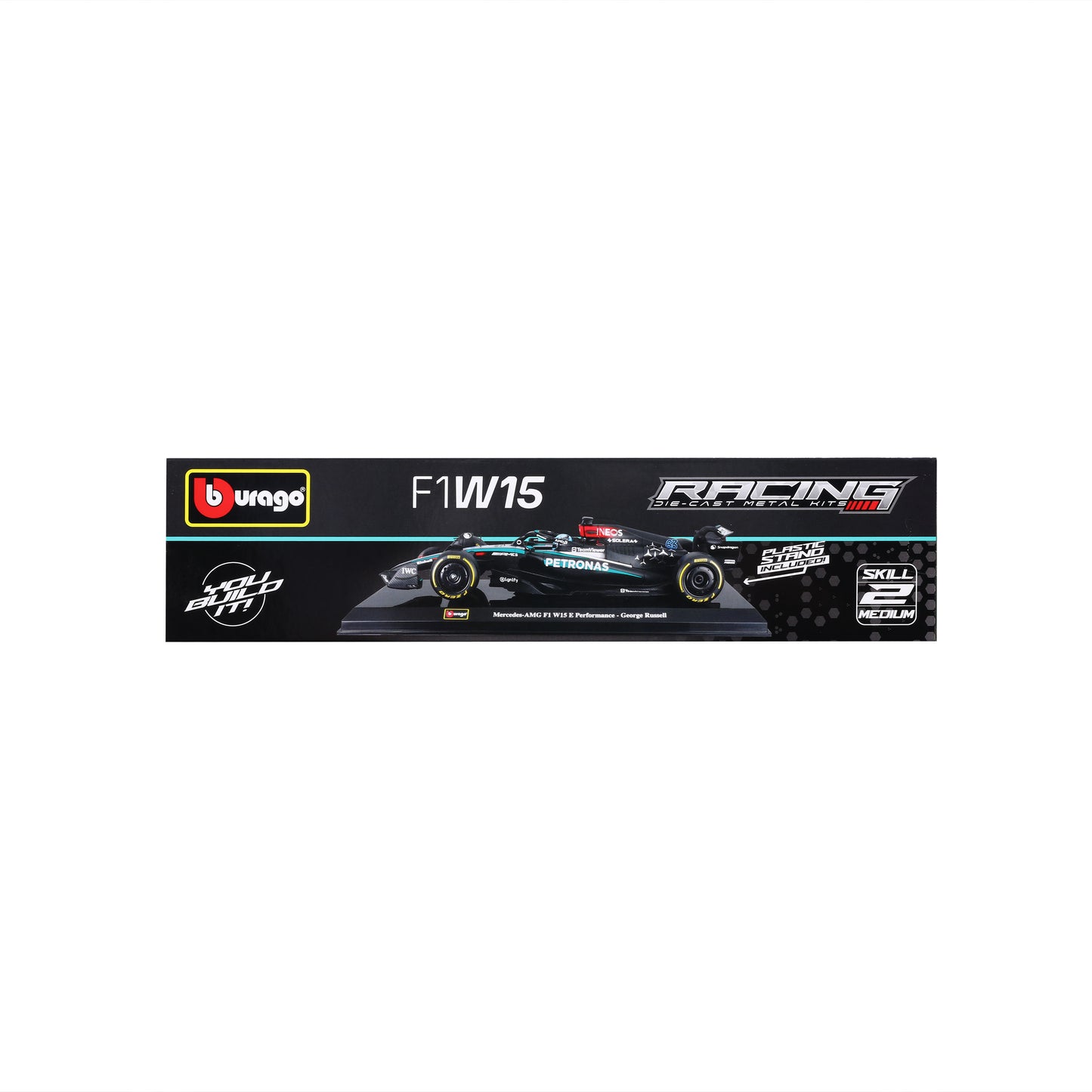 Bburago 1:24 Scale Diecast Model Kit 2024 Mercedes-AMG F1 W15 E Performance - #63 George Russell