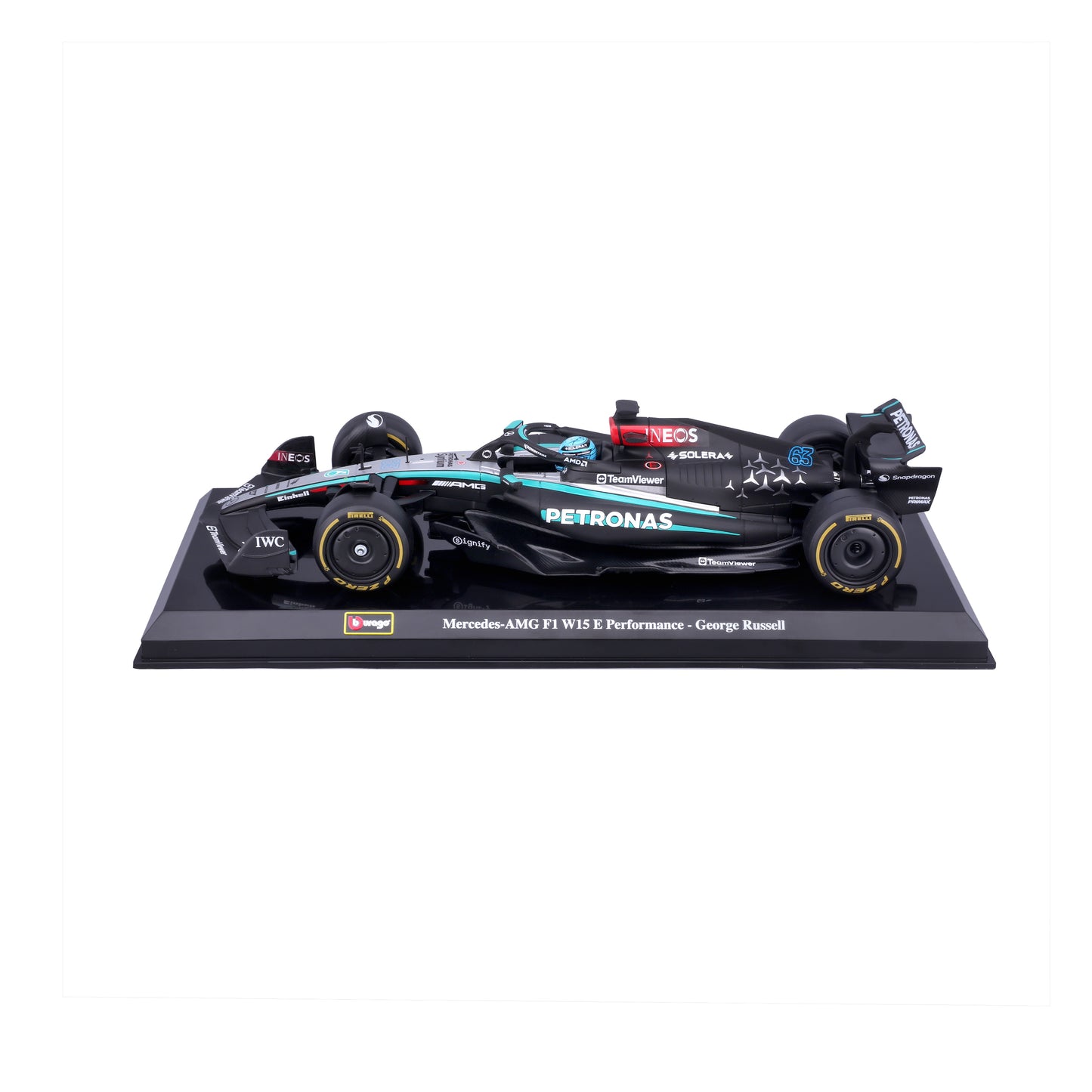 Bburago 1:24 Scale Diecast Model Kit 2024 Mercedes-AMG F1 W15 E Performance - #63 George Russell