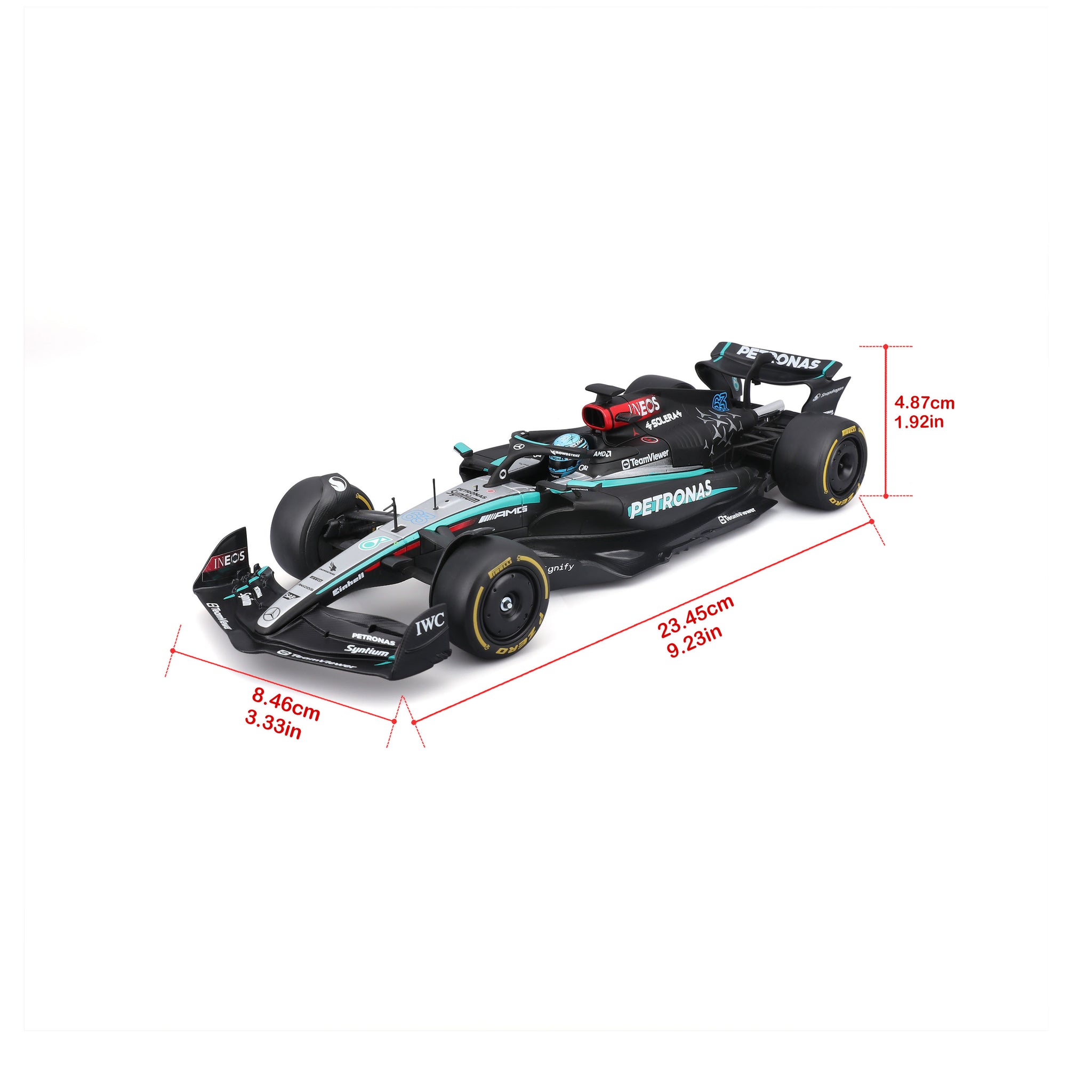 Bburago 1:24 Scale Diecast Model Kit 2024 Mercedes-AMG F1 W15 E Performance - #63 George Russell
