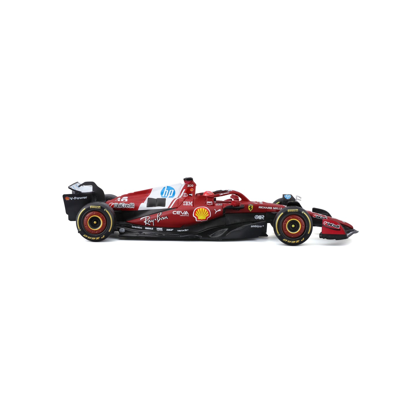 Bburago 1/43 Scale Diecast Ferrari SF-25 F1 2025 Miami Edition - #16 Charles Leclerc Model Car