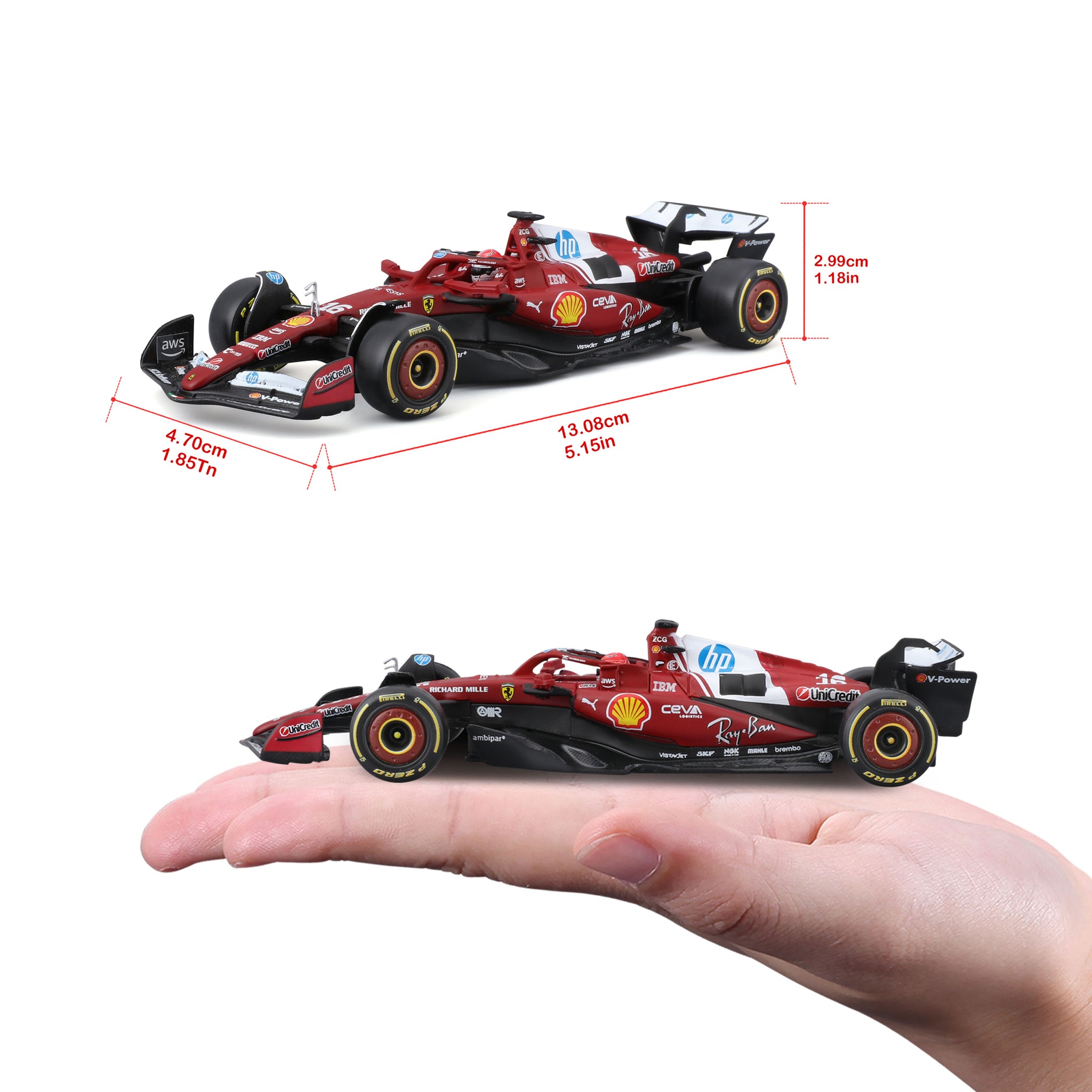 Bburago 1:43 Scale Ferrari SF-25 F1 2025 Charles Leclerc #16 Diecast Model Racing Car