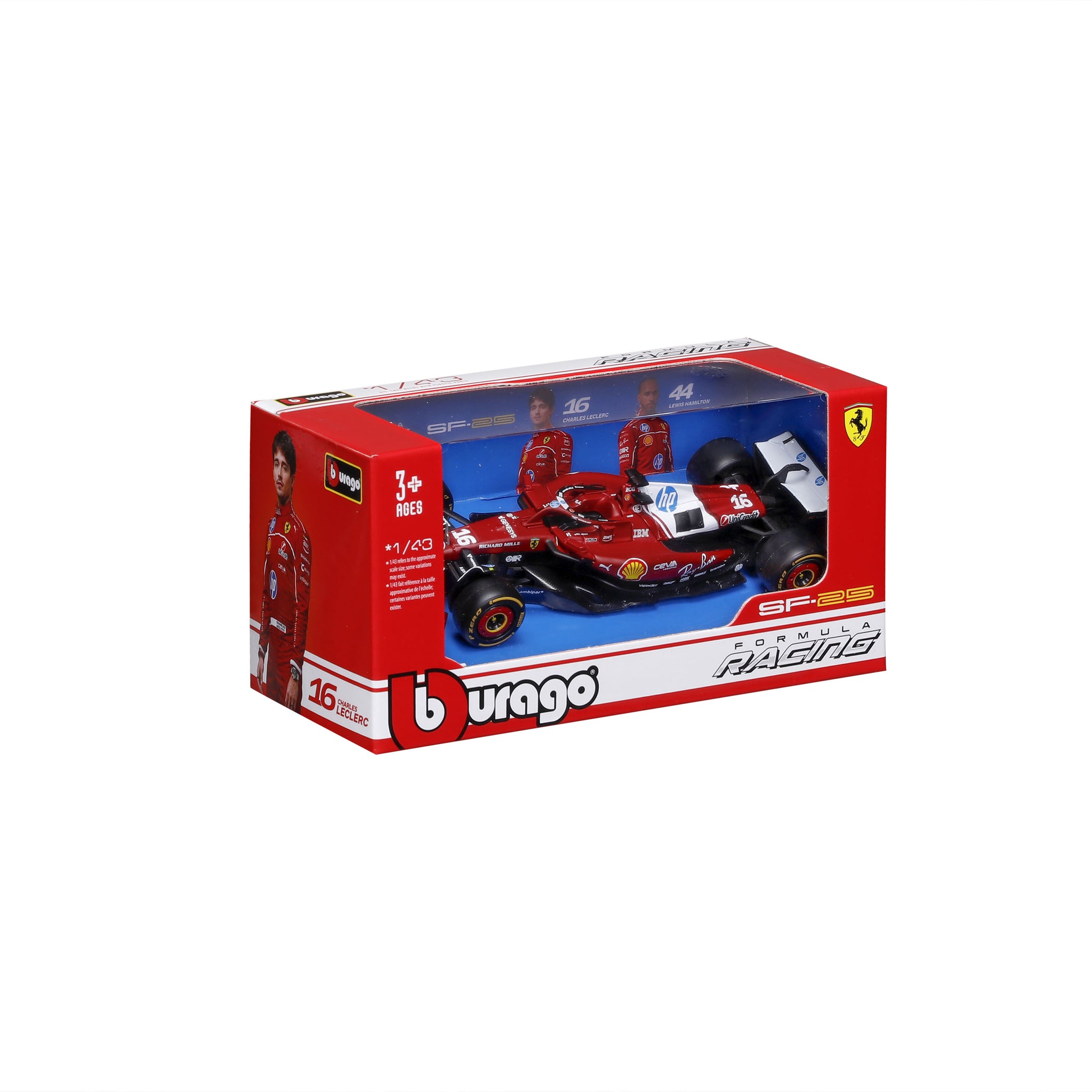 Bburago 1:43 Scale Ferrari SF-25 F1 2025 Charles Leclerc #16 Miami GP Special Edition Diecast Model