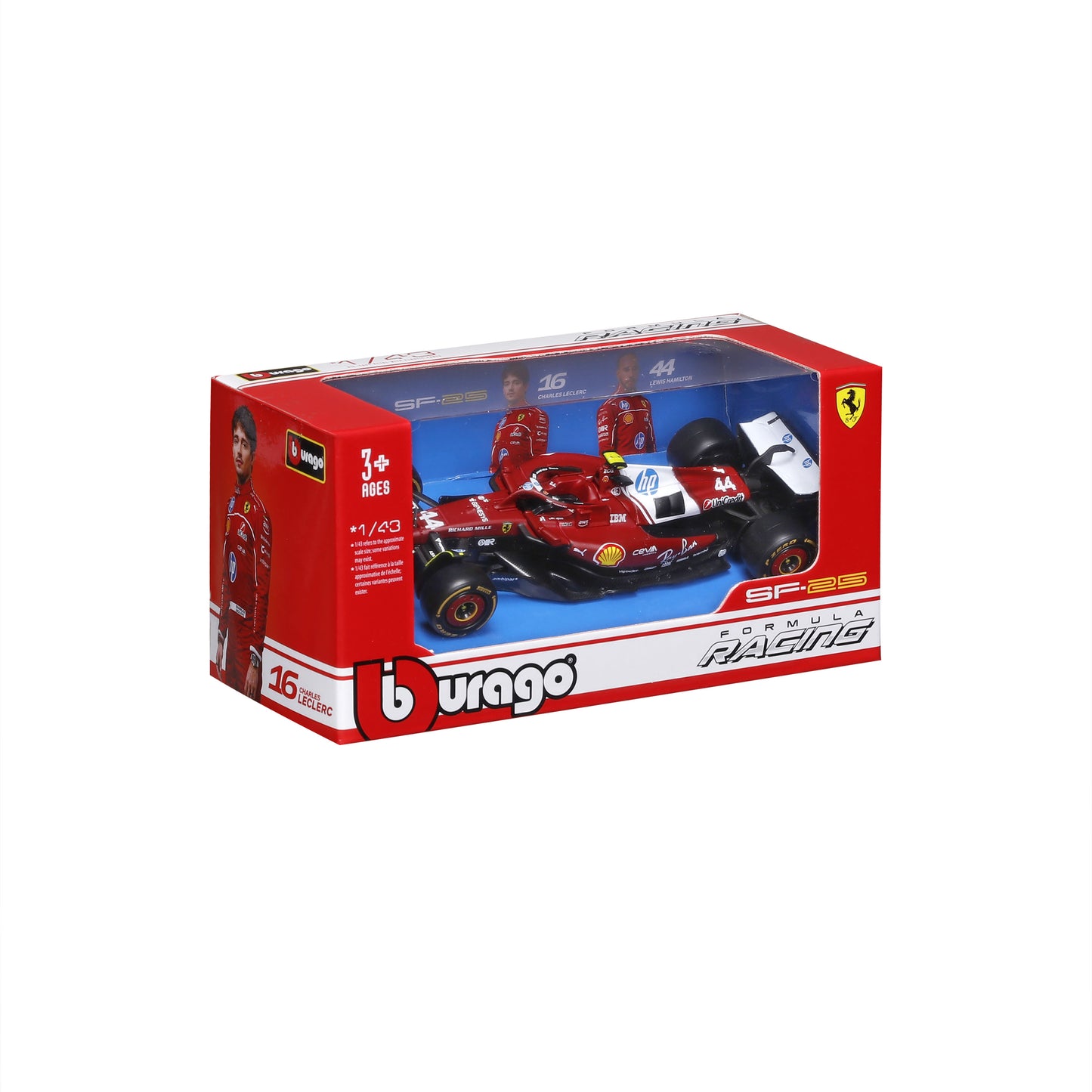 Bburago 1/43 Scale 2025 Ferrari SF-25 Miami Grand Prix Livery #44 Lewis Hamilton Diecast Model