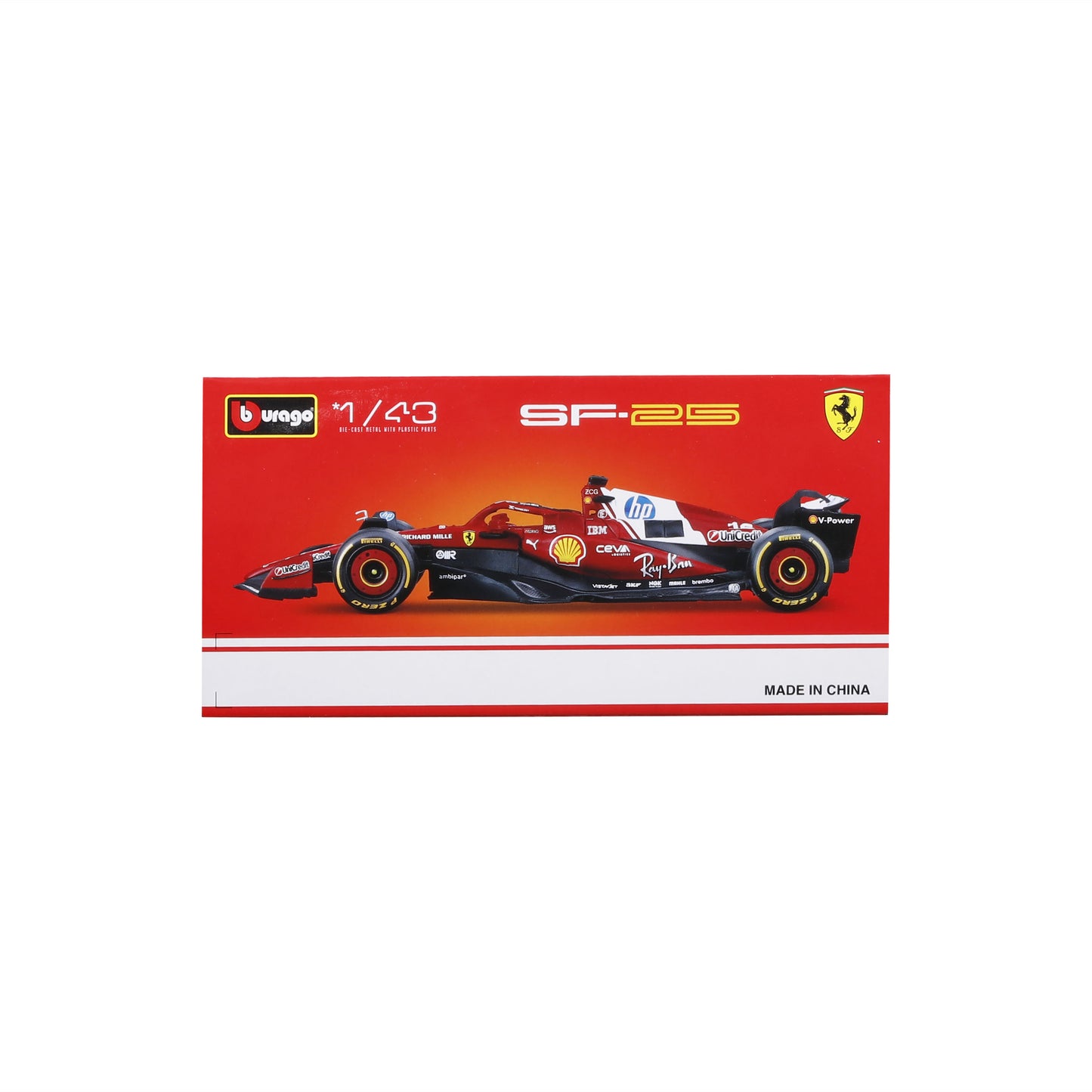 Bburago 1:43 Scale 2025 Scuderia Ferrari SF-25 Formula 1 #44 Lewis Hamilton Diecast Model Car