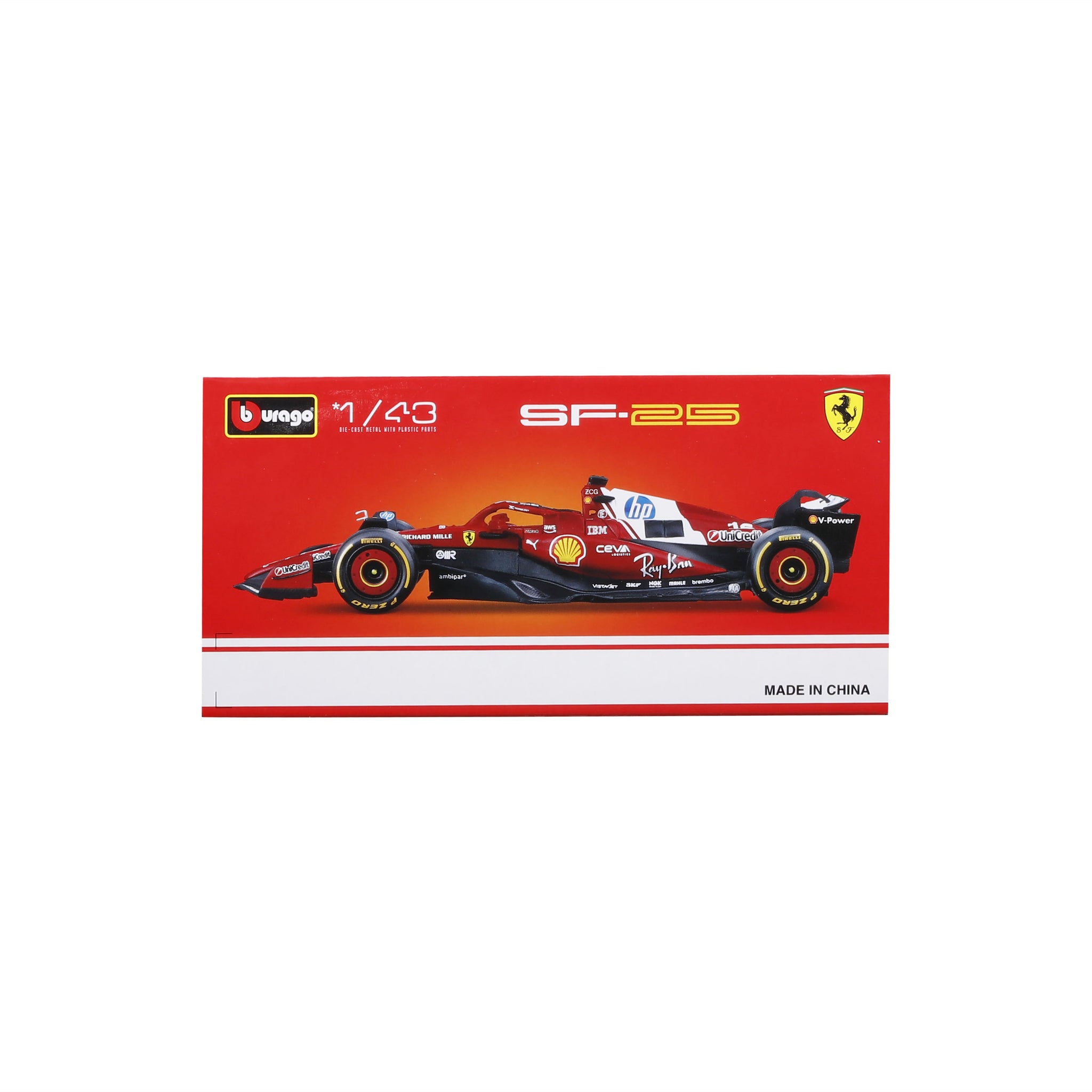 Bburago 1/43 Scale 2025 Ferrari SF-25 Miami Grand Prix Livery #44 Lewis Hamilton Diecast Model