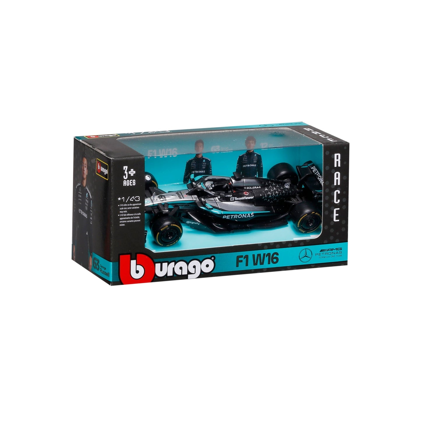 1:43 Mercedes-AMG F1 W16 #63 George Russell (Formula 1 2025) Diecast Model
