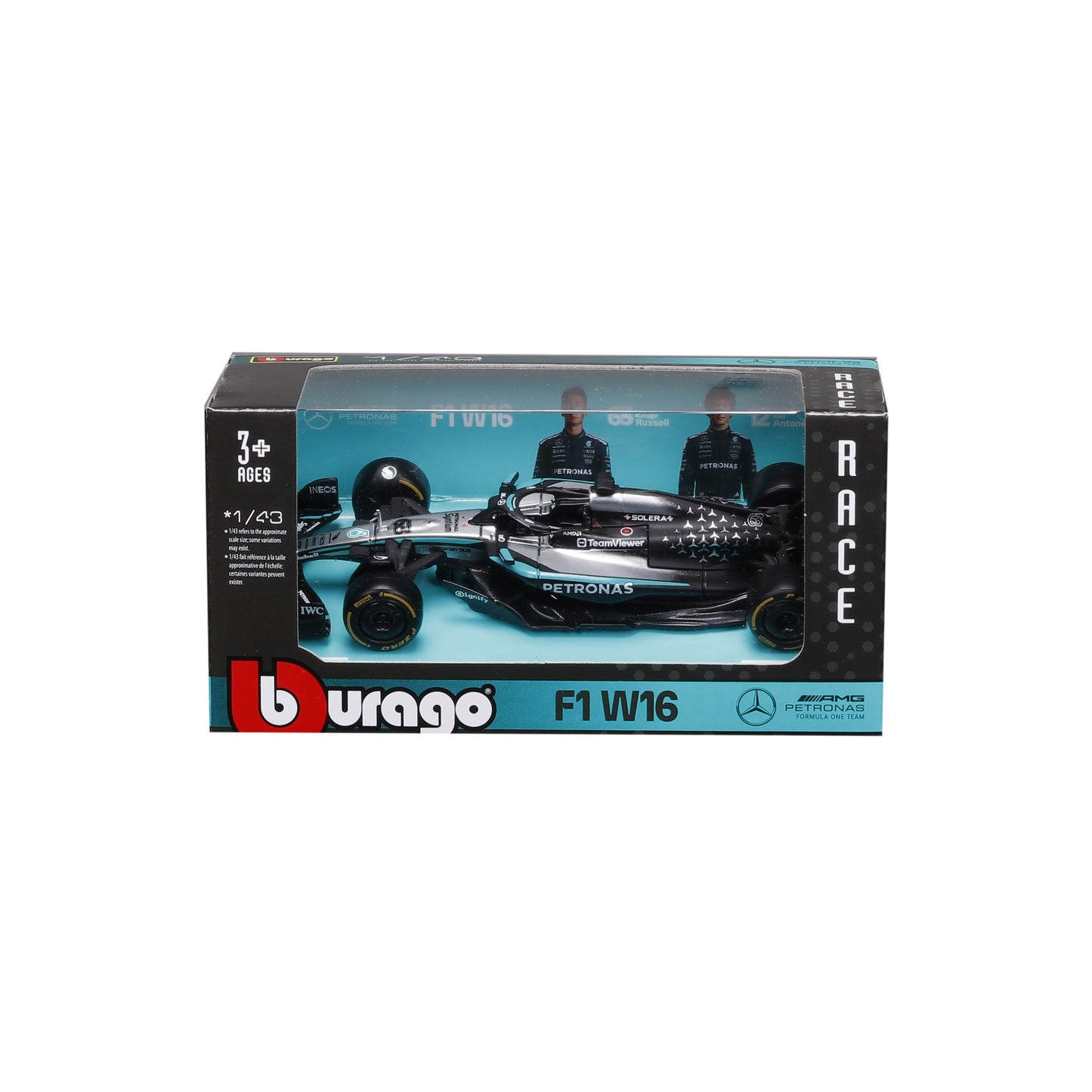 Bburago 1:43 Scale 2025 Mercedes-AMG F1 W16 E Performance #63 George Russell Diecast Model Car