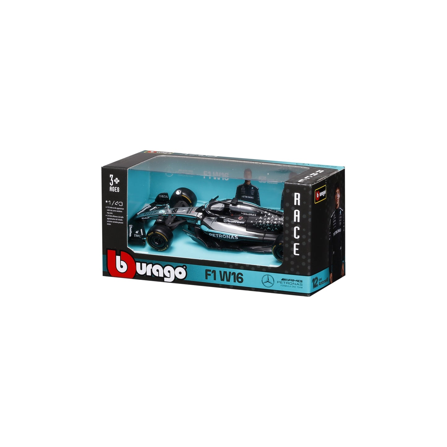 Bburago 1:43 Scale 2025 Mercedes-AMG F1 W16 E Performance #63 George Russell Diecast Model Car