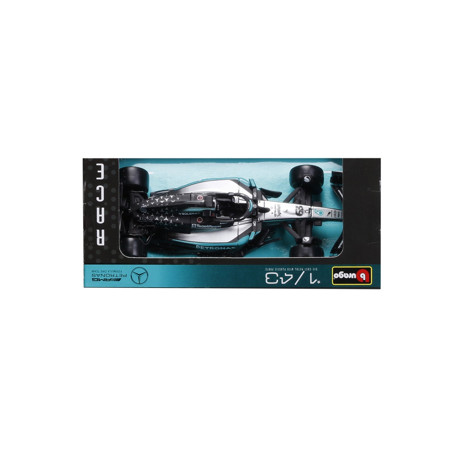 Bburago 1:43 Scale 2025 Mercedes-AMG F1 W16 E Performance #63 George Russell Diecast Model Car