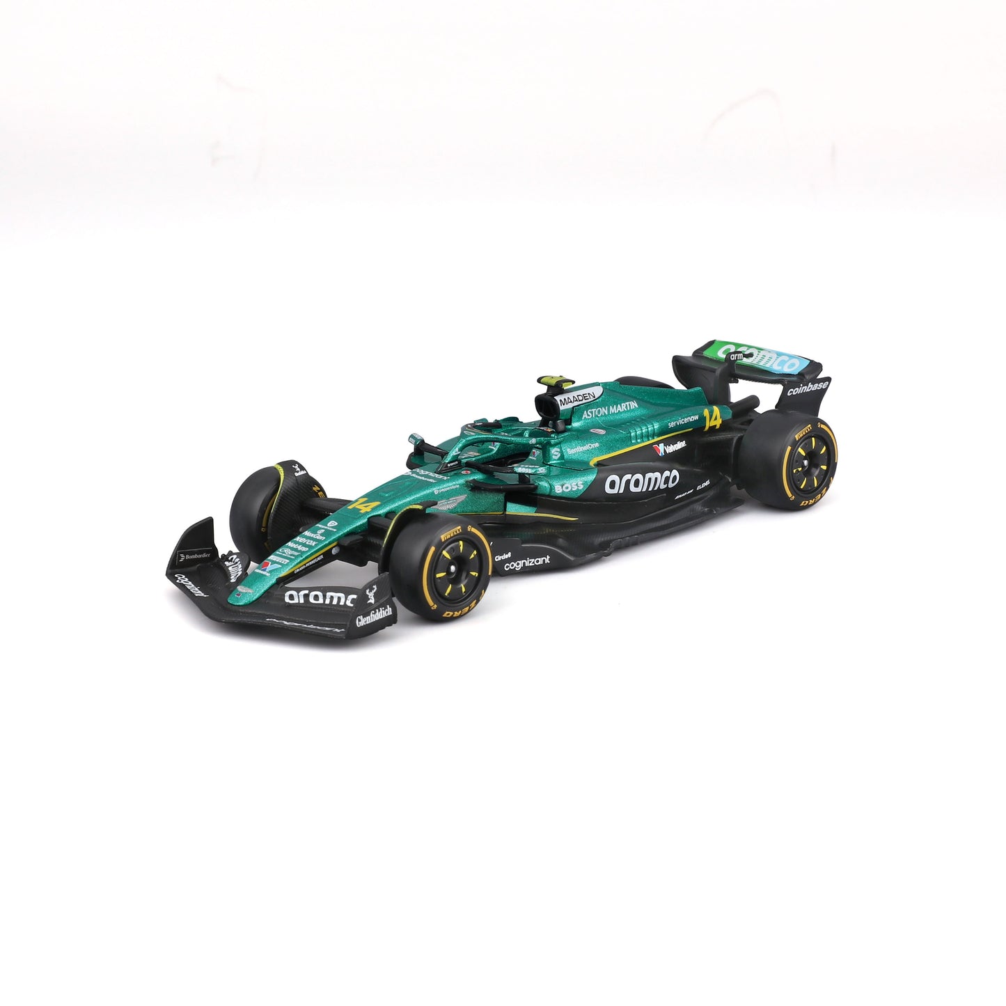 Bburago 1:43 Scale Aston Martin AMR25 F1 2025 Fernando Alonso #14 Diecast Model Racing Car