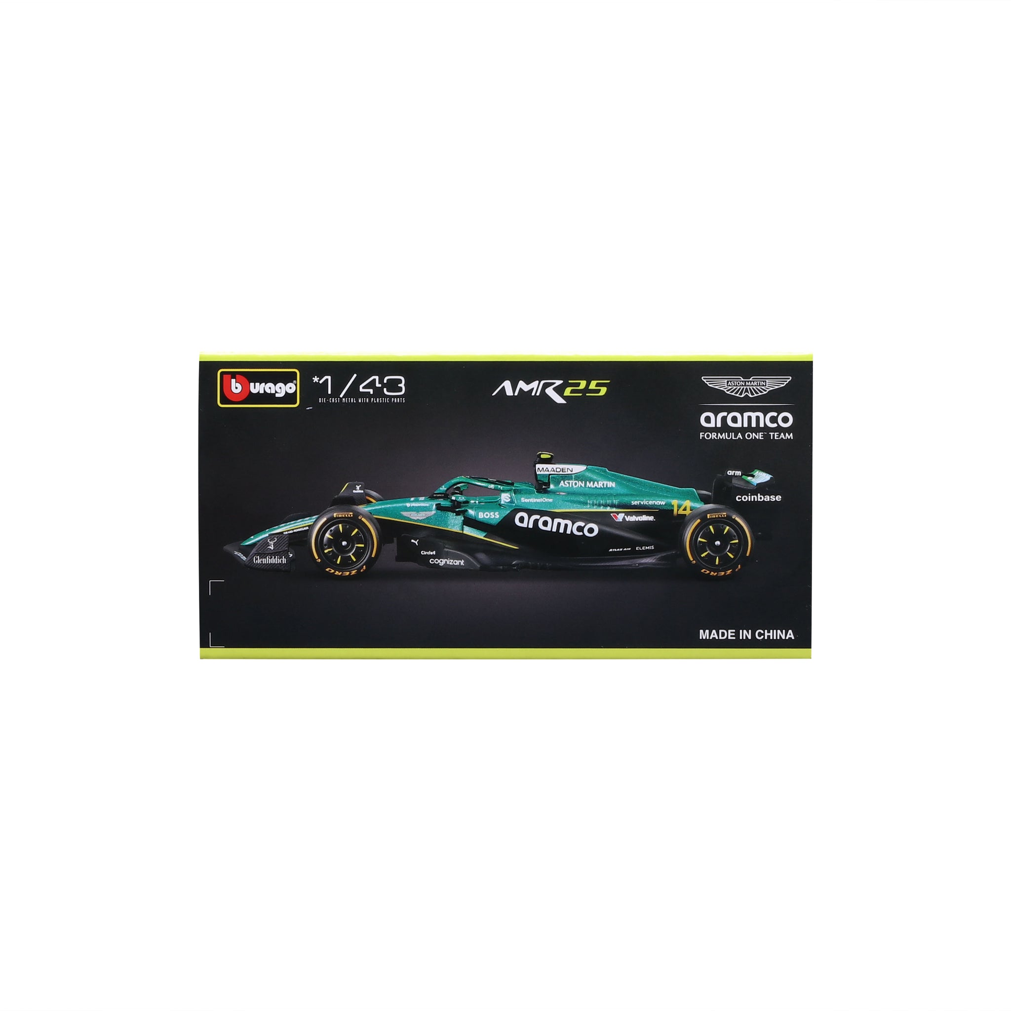 Bburago 1/43 Scale 2025 Aston Martin AMR25 #18 Lance Stroll Formula 1 Diecast Model
