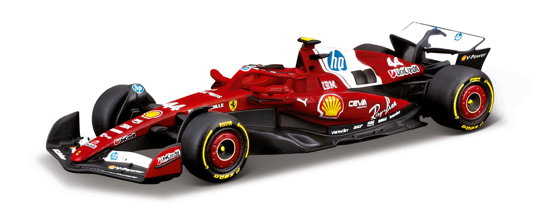 Bburago 1:64 Scale Diecast Model 2025 Ferrari SF-25 Formula 1 Race Car - #44 Lewis Hamilton