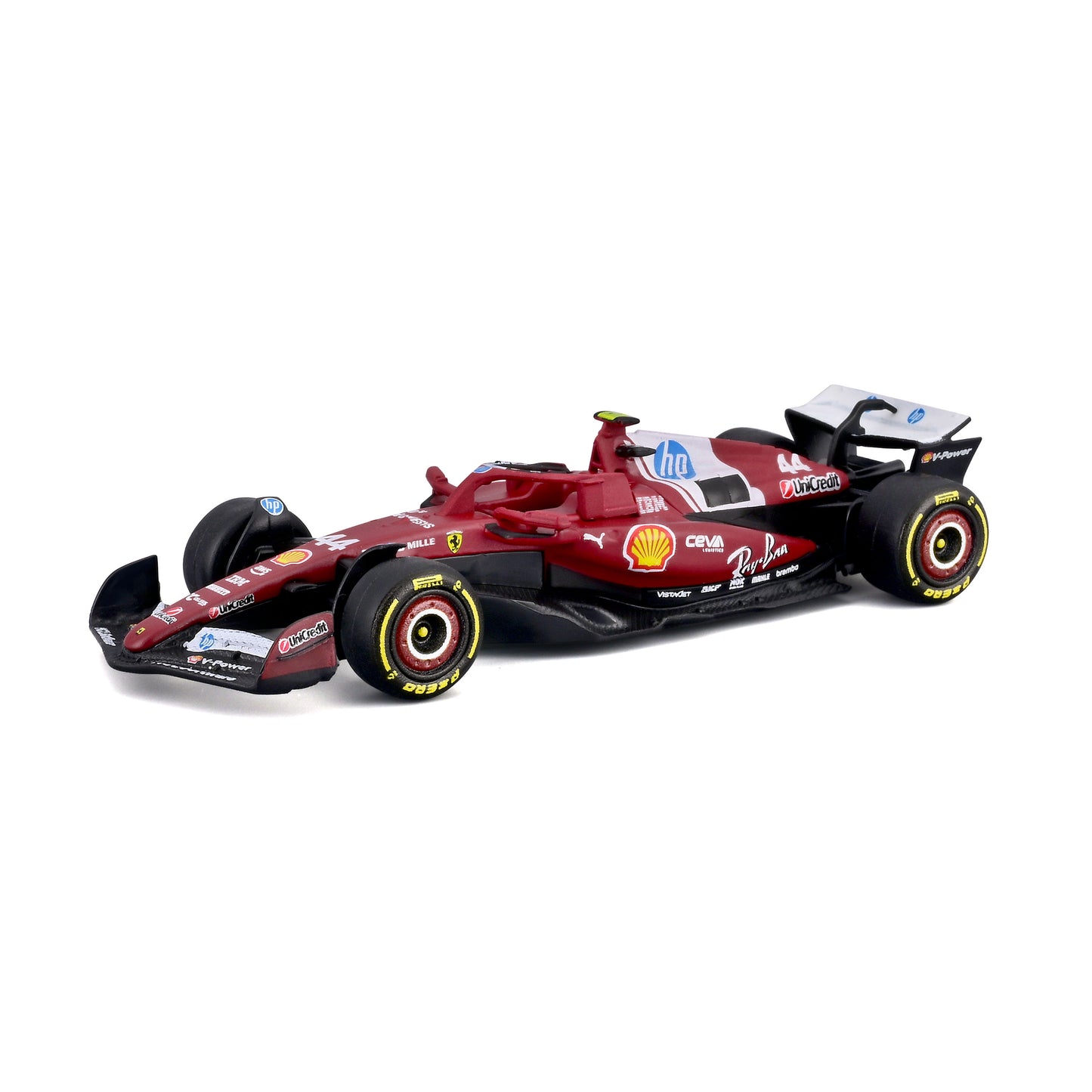 Bburago 1:64 Scale Diecast Model 2025 Ferrari SF-25 Formula 1 Race Car - #44 Lewis Hamilton