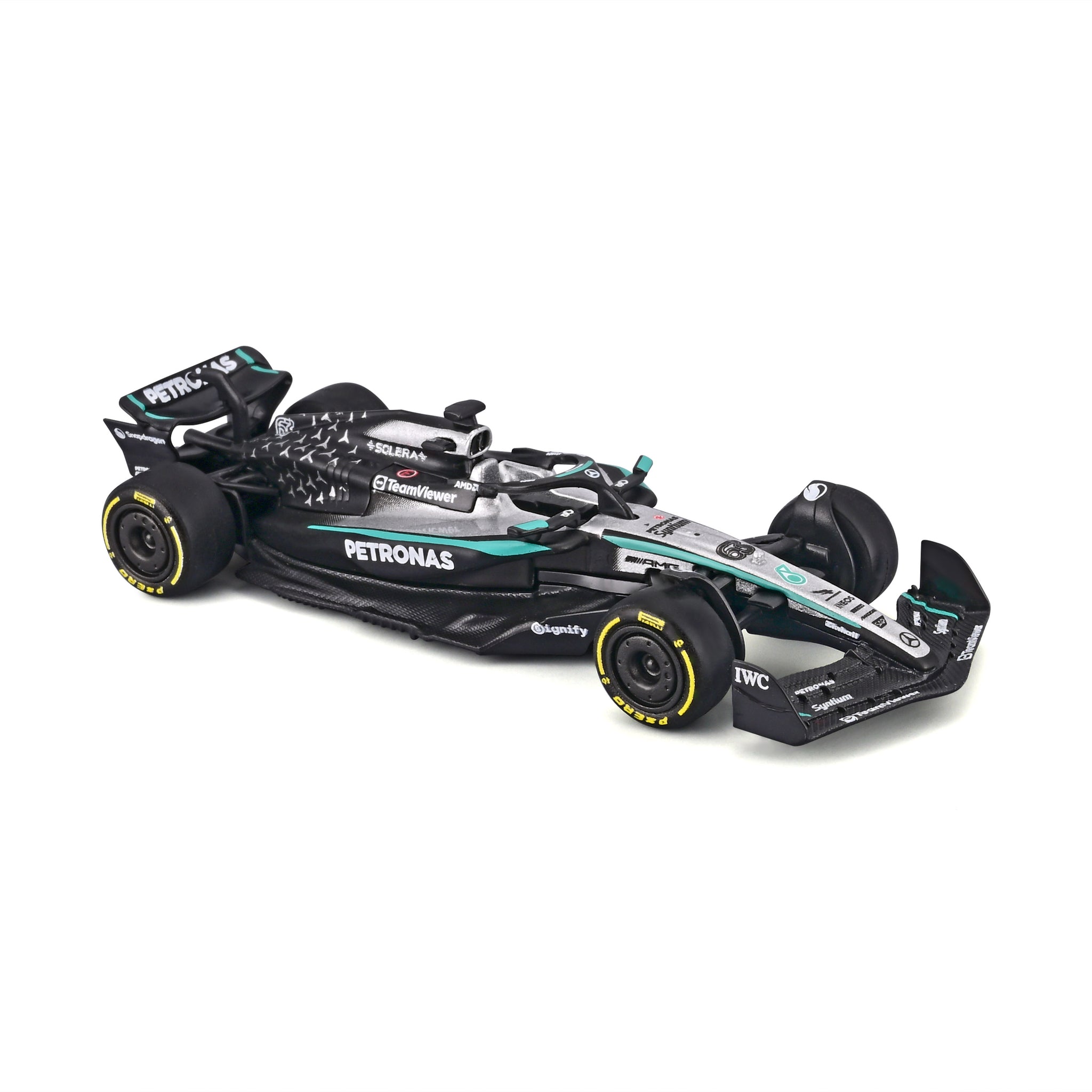 Bburago 1/64 Scale Diecast 2025 Mercedes-AMG Petronas F1 W16 - #63 George Russell Race Car