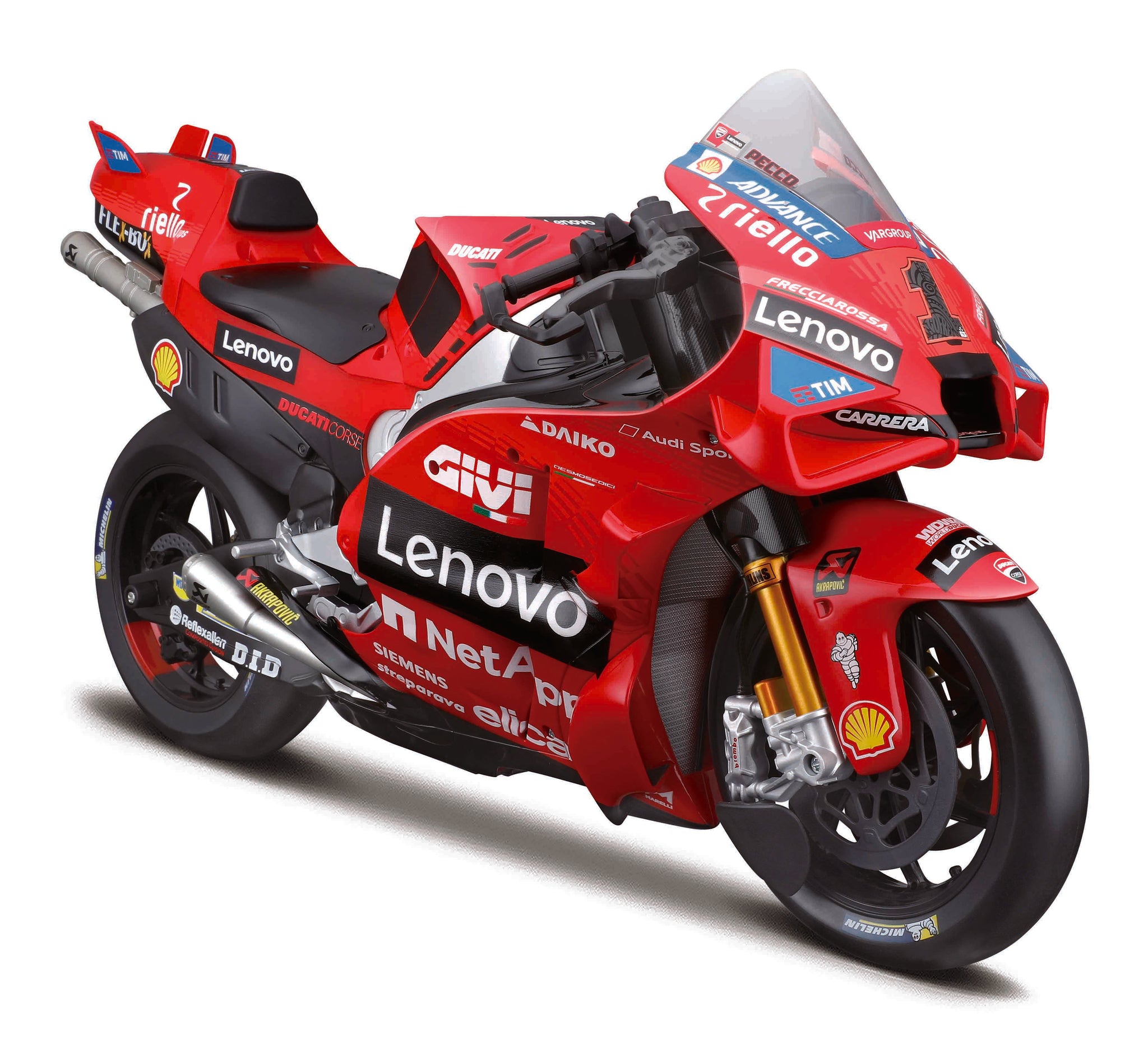 Maisto 1:6 Scale Ducati Desmosedici GP24 MotoGP Diecast Model Motorcycle, Lenovo Team Racing Replica