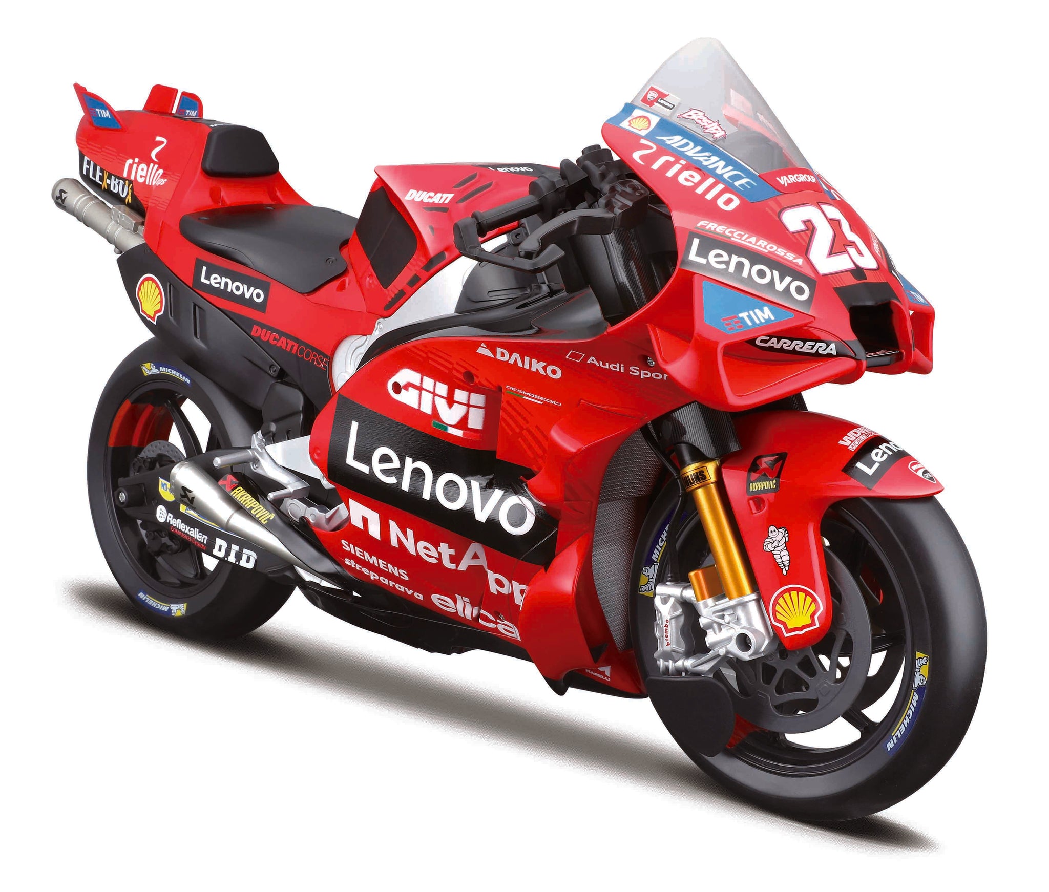 Maisto 1:6 Scale Ducati Desmosedici GP24 MotoGP Diecast Model Motorcycle, Lenovo Team Racing Replica