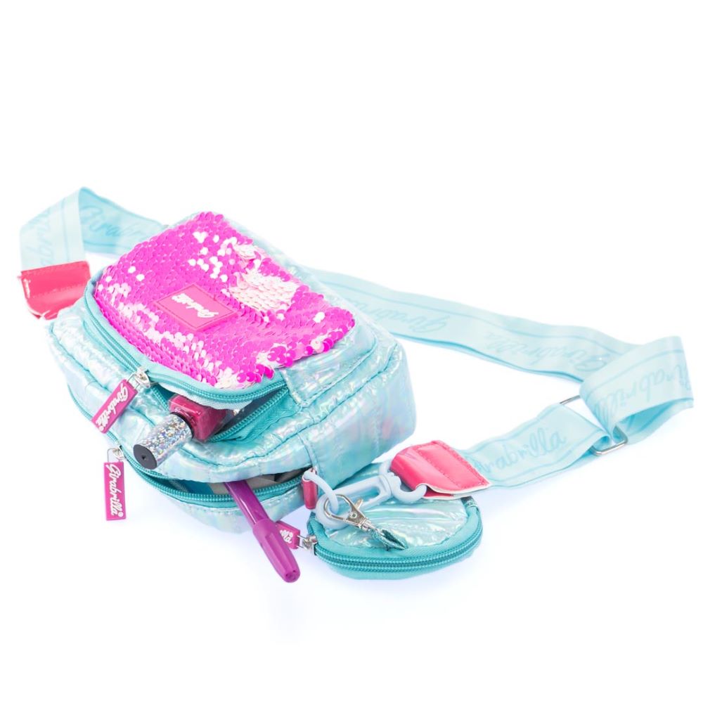 Girabrilla Puffer Pochette - Borsa Tracolla (Blue & Pink)