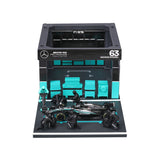 Bburago 1: 43 Formula (without helmet & plastic stand - Mercedes - AMG Petronas F1 W16 Team (2025) 2 - Pk. (Vertical) Die-Cast Model Car
