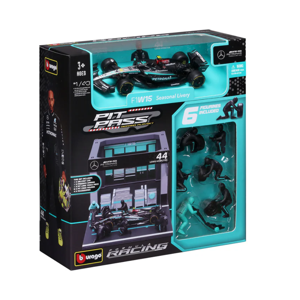 1:43 Mercedes F1 W15 #44 Lewis Hamilton Pit Pass Garage Diorama (Mercedes-AMG Petronas F1 W15 Team) 18-38452