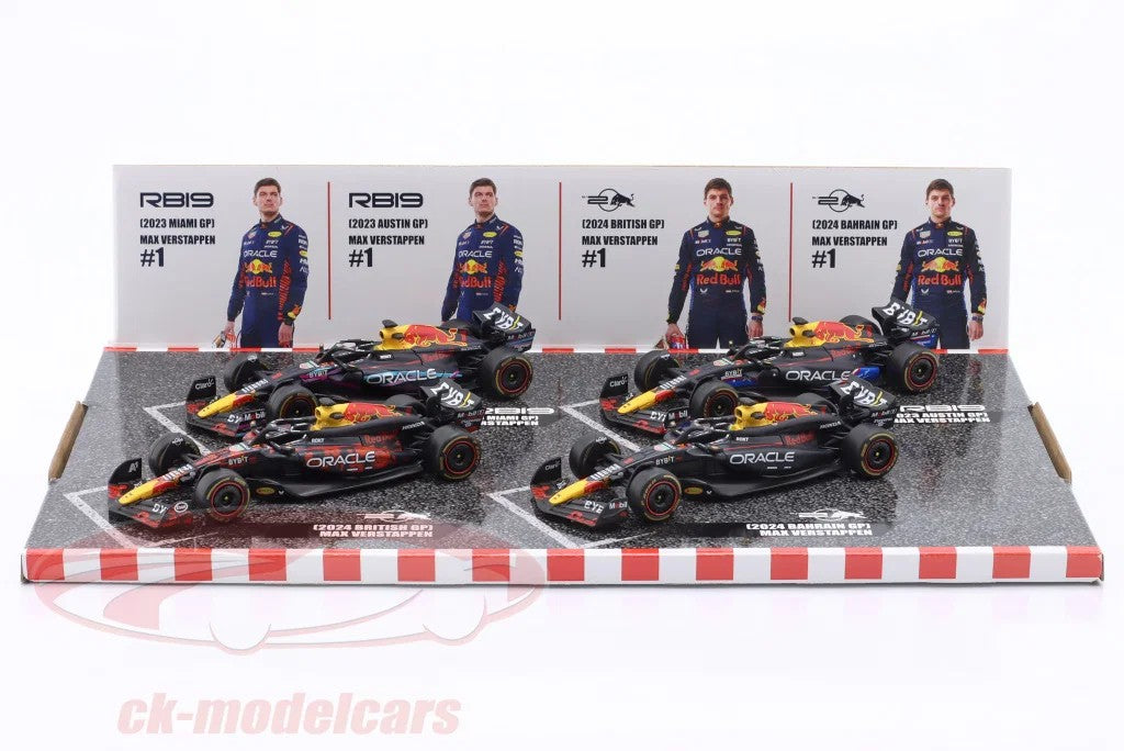 Bburago 1: 43 Red Bull Racing â€“ 4 pack (without helmet and stand) Die-Cast Model Car