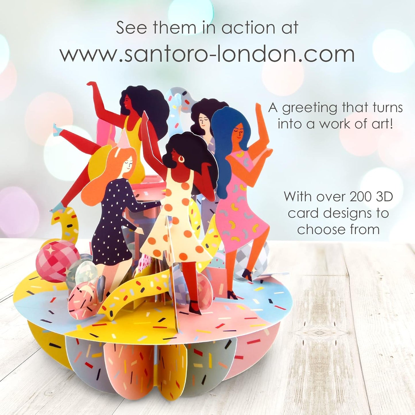 Santoro Pirouette, 3D Pop Up Greeting Card - Girls Just Wanna Have Fun - For Her, For Girls, For Mum, Birthday, Celebration