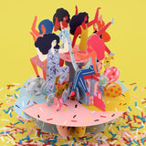 Santoro Pirouette, 3D Pop Up Greeting Card - Girls Just Wanna Have Fun - For Her, For Girls, For Mum, Birthday, Celebration
