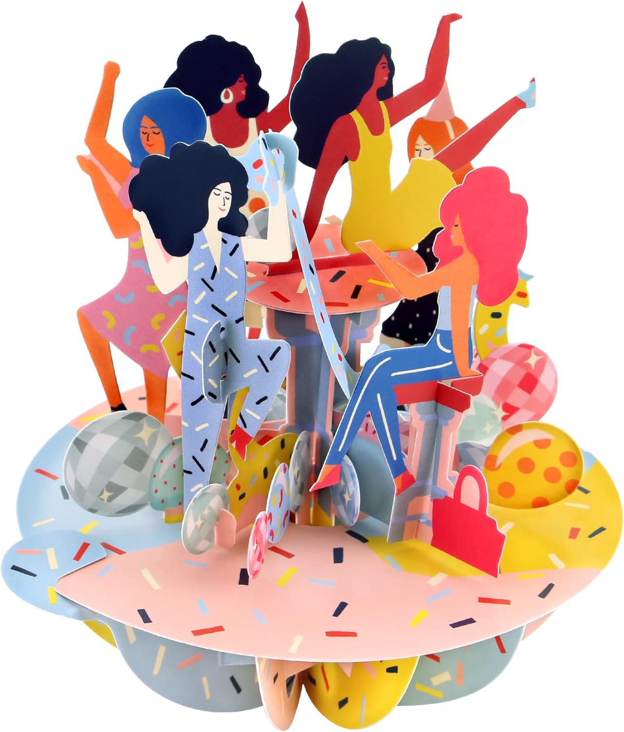 Santoro Pirouette, 3D Pop Up Greeting Card - Girls Just Wanna Have Fun - For Her, For Girls, For Mum, Birthday, Celebration