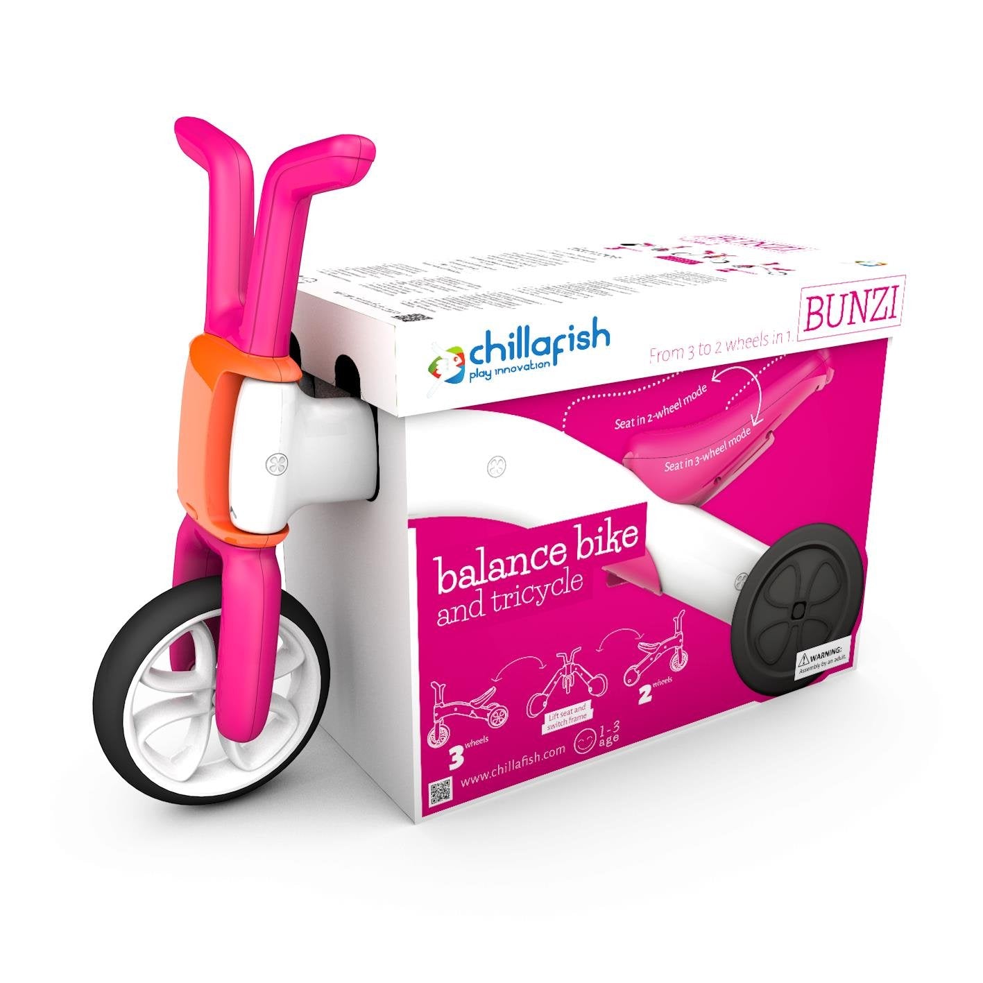 Chillafish - Bunzi 2-in-1 Gradual Balance Bike (Pink)