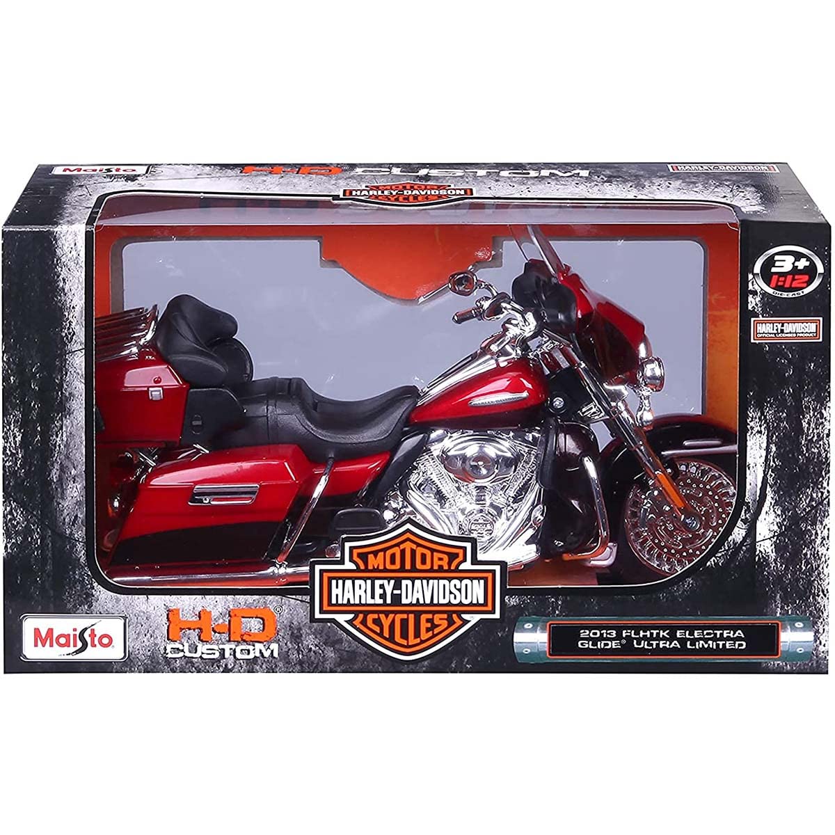 1:12 H-D Motorcycles, Assorted (steerable fork, moveable side stand)