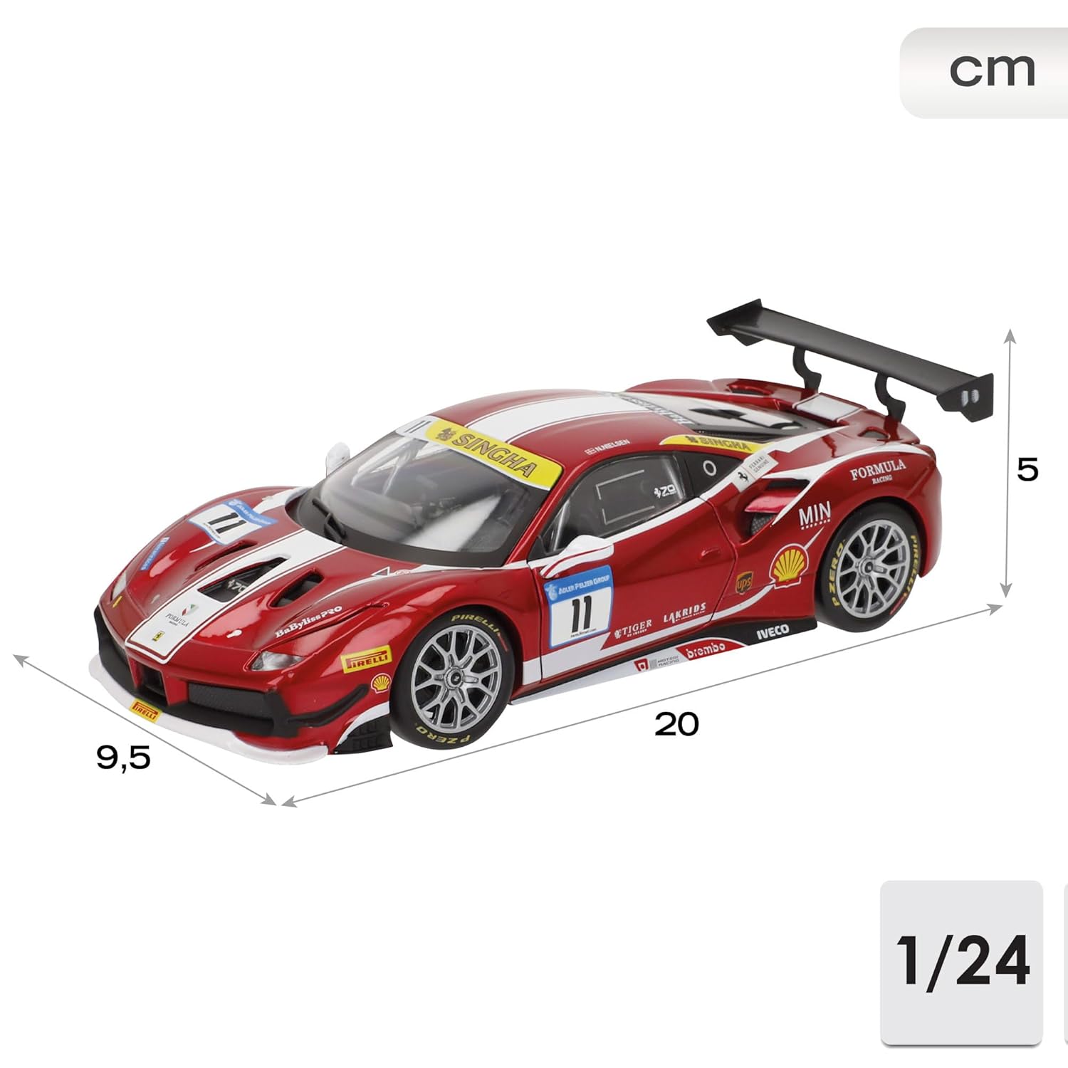 1:24 Ferrari Racing Model Kit (without plastic stand) - 488 Challenge (Formula Racing 2017)