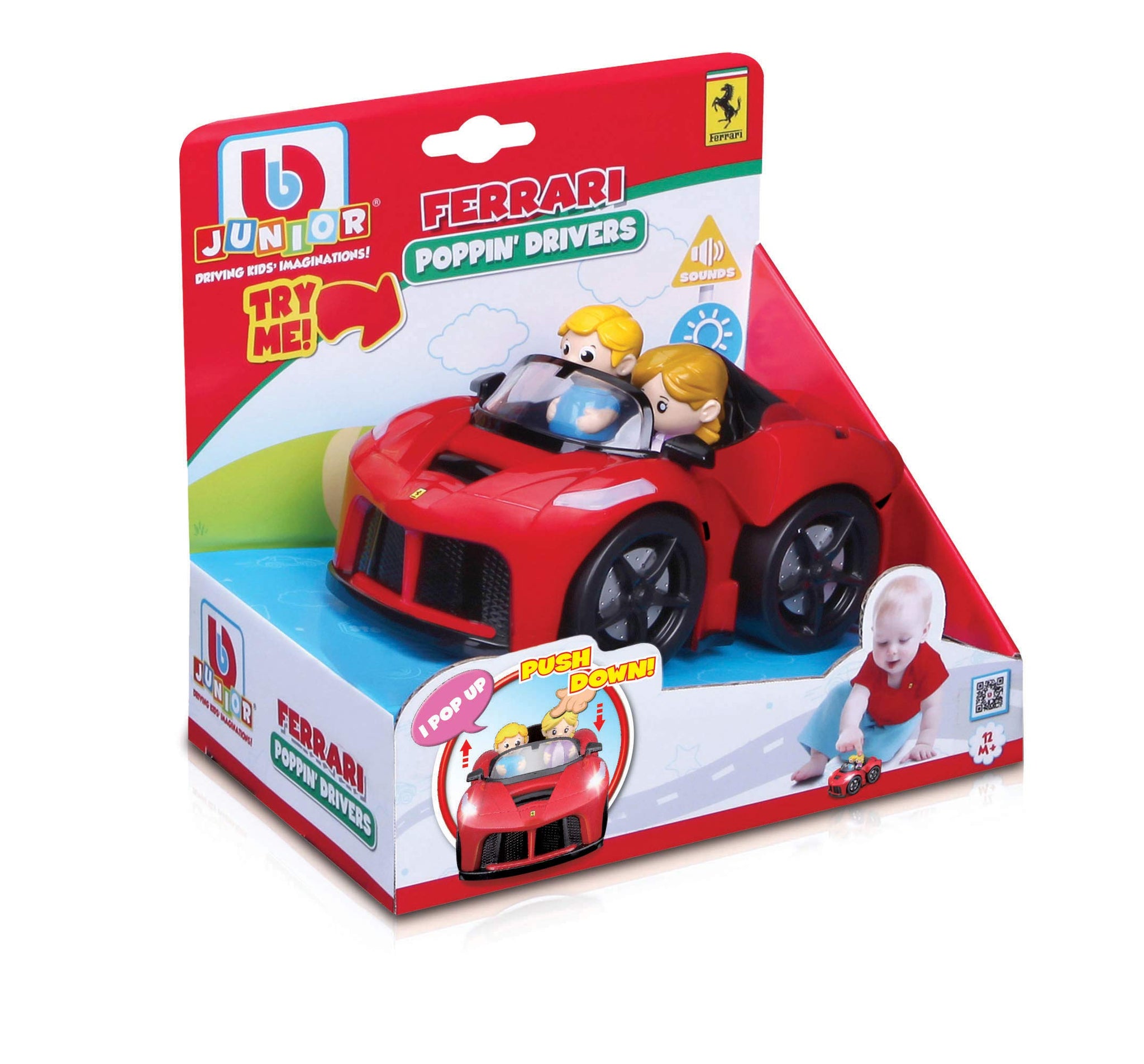 BB Junior - Ferrari Poppin Driver Car - Assorted 1pc